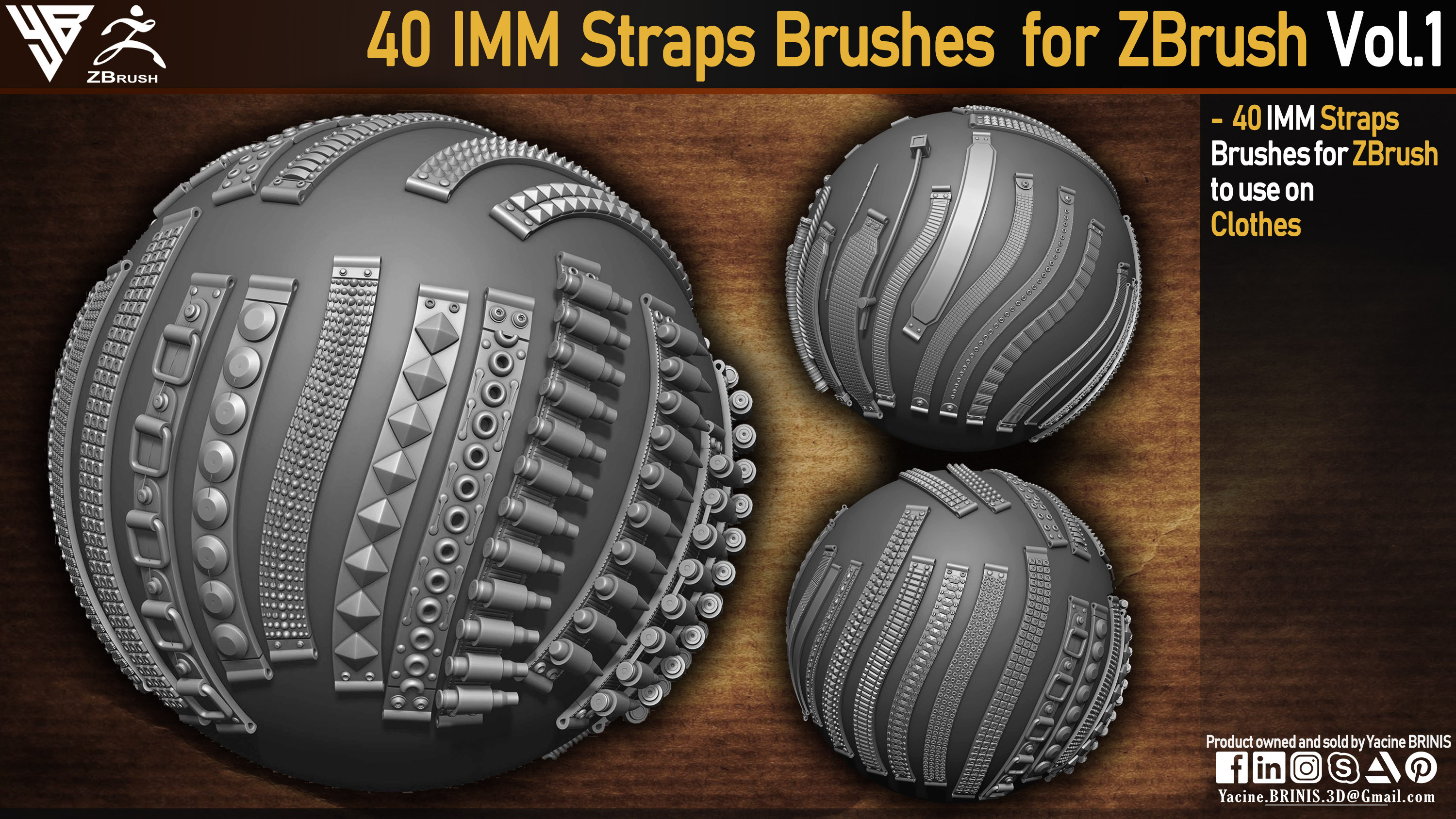 40 IMM straps brushes for ZBrush By Yacine BRINIS 001