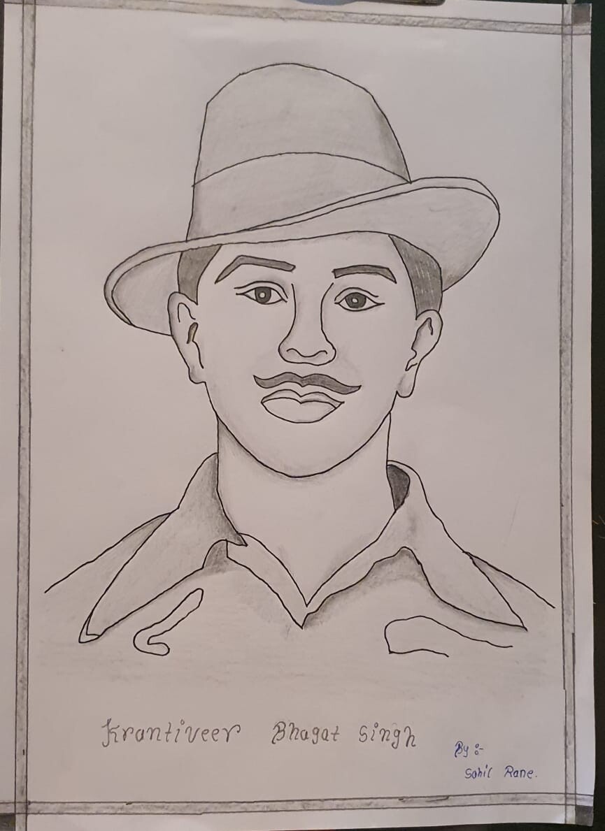 Pencil Sketch Of Bhagat Singh By S.Nabila | DesiPainters.com