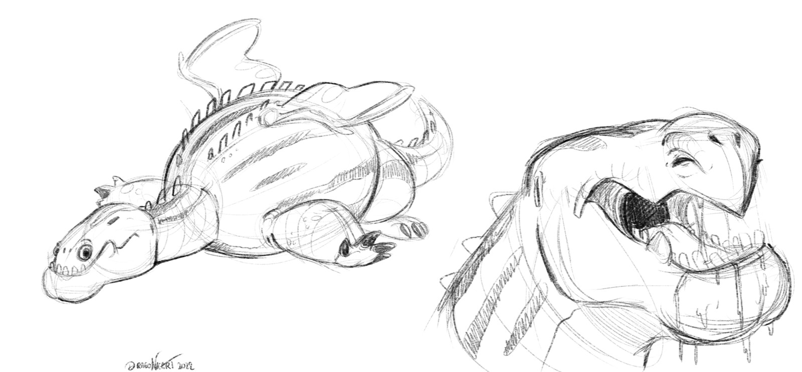 Watermelon creature sketch 