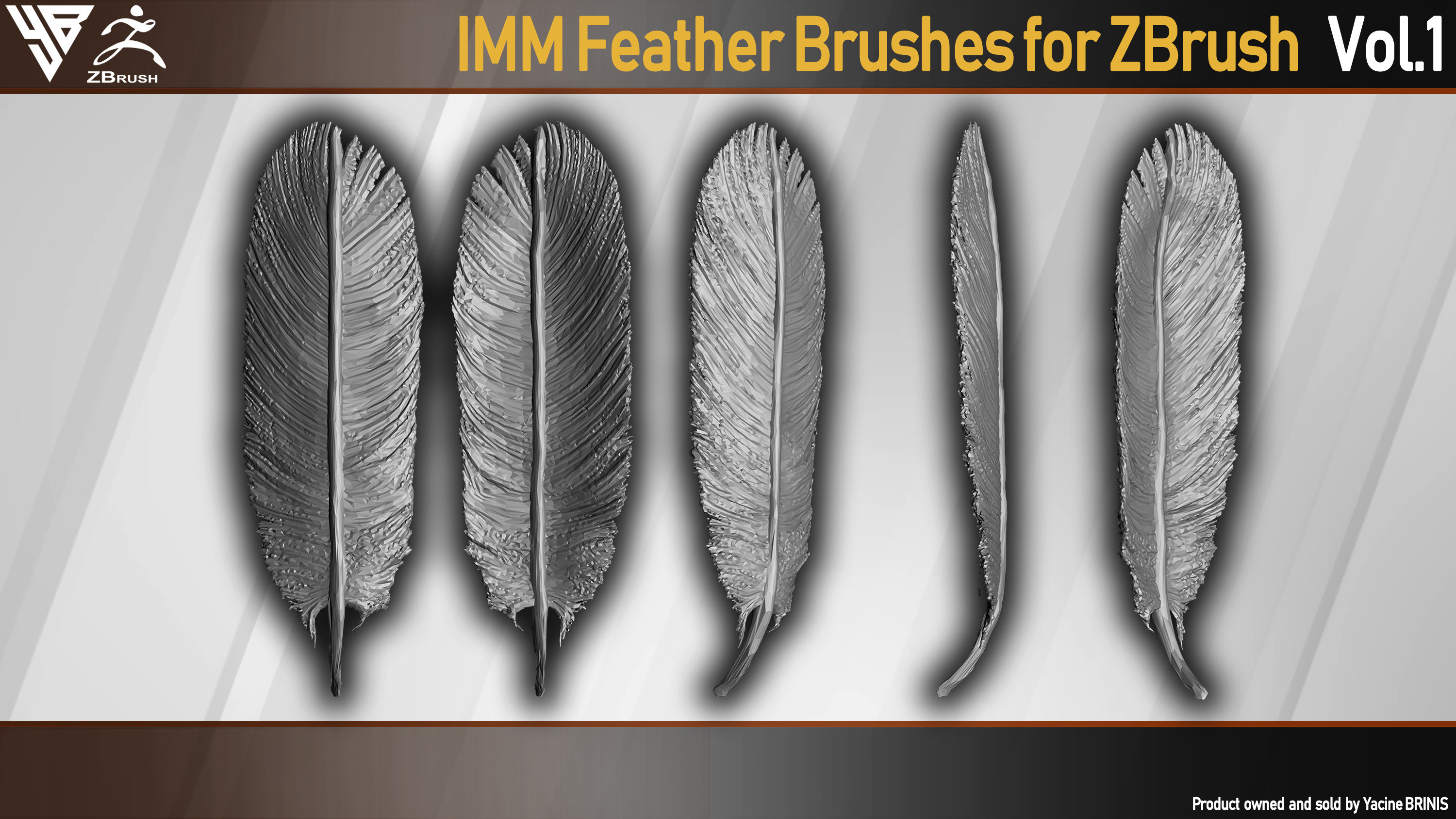 IMM Feather Brushes for ZBrush By Yacine BRINIS Set 003
