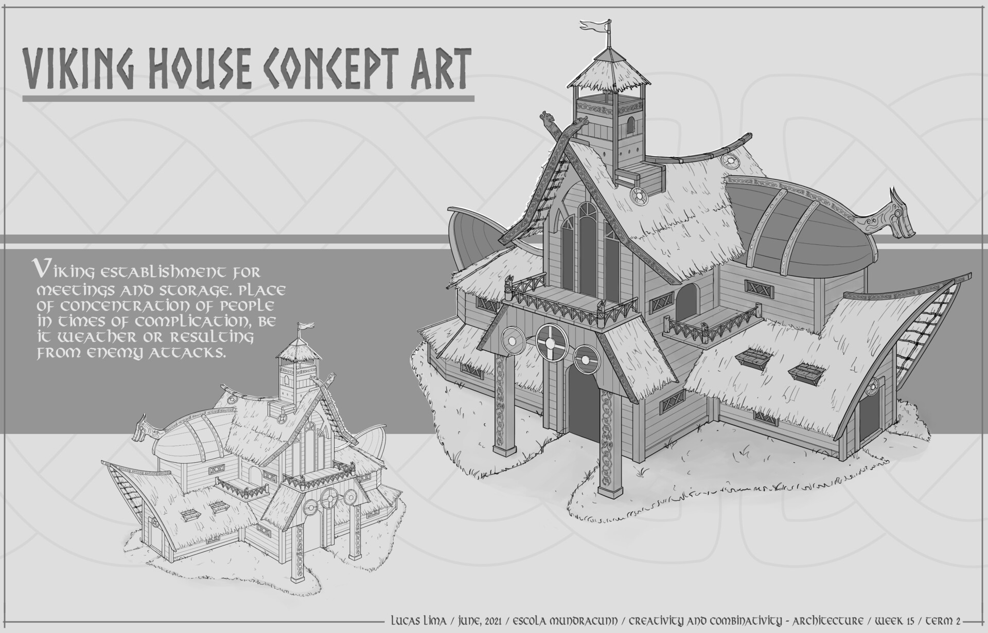 ArtStation - Viking house Concept art - Fundamentals study