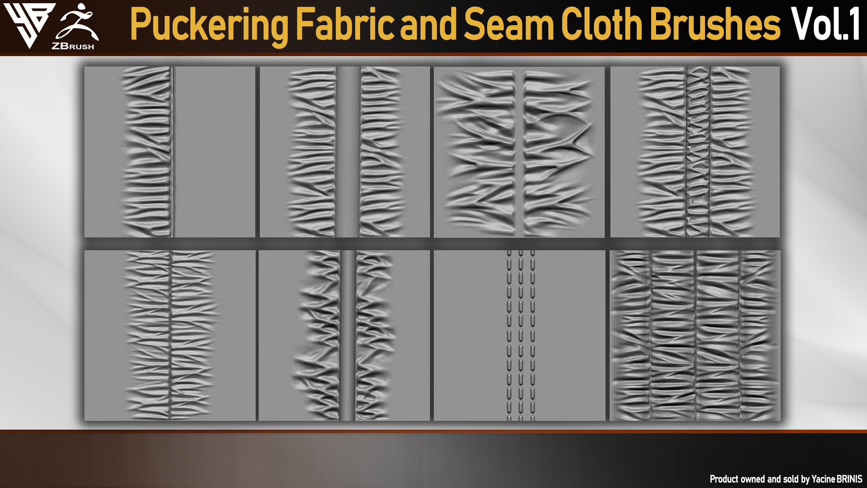 40 Puckering Fabric and Seam Cloth Brushes and Alphaes By Yacine BRINIS 007