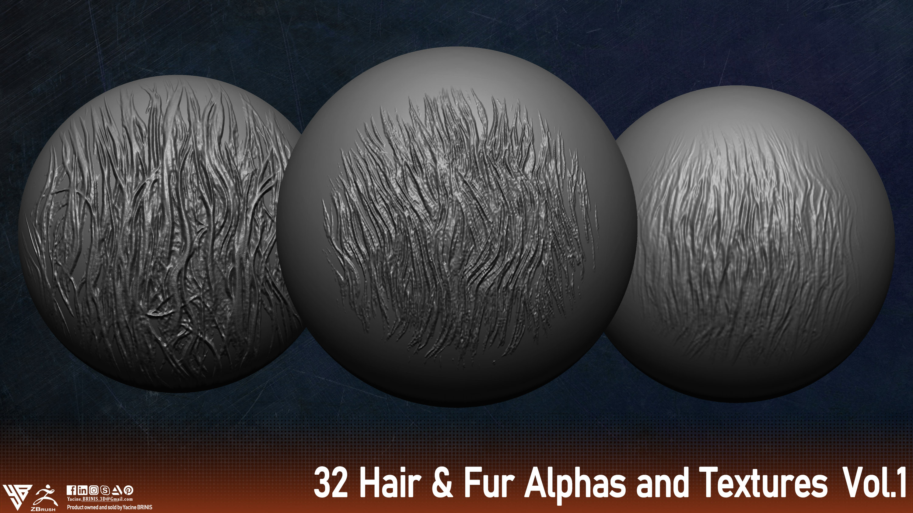 Hair and Fur Alphas-Textures Vol 01 By Yacine BRINIS Set 002