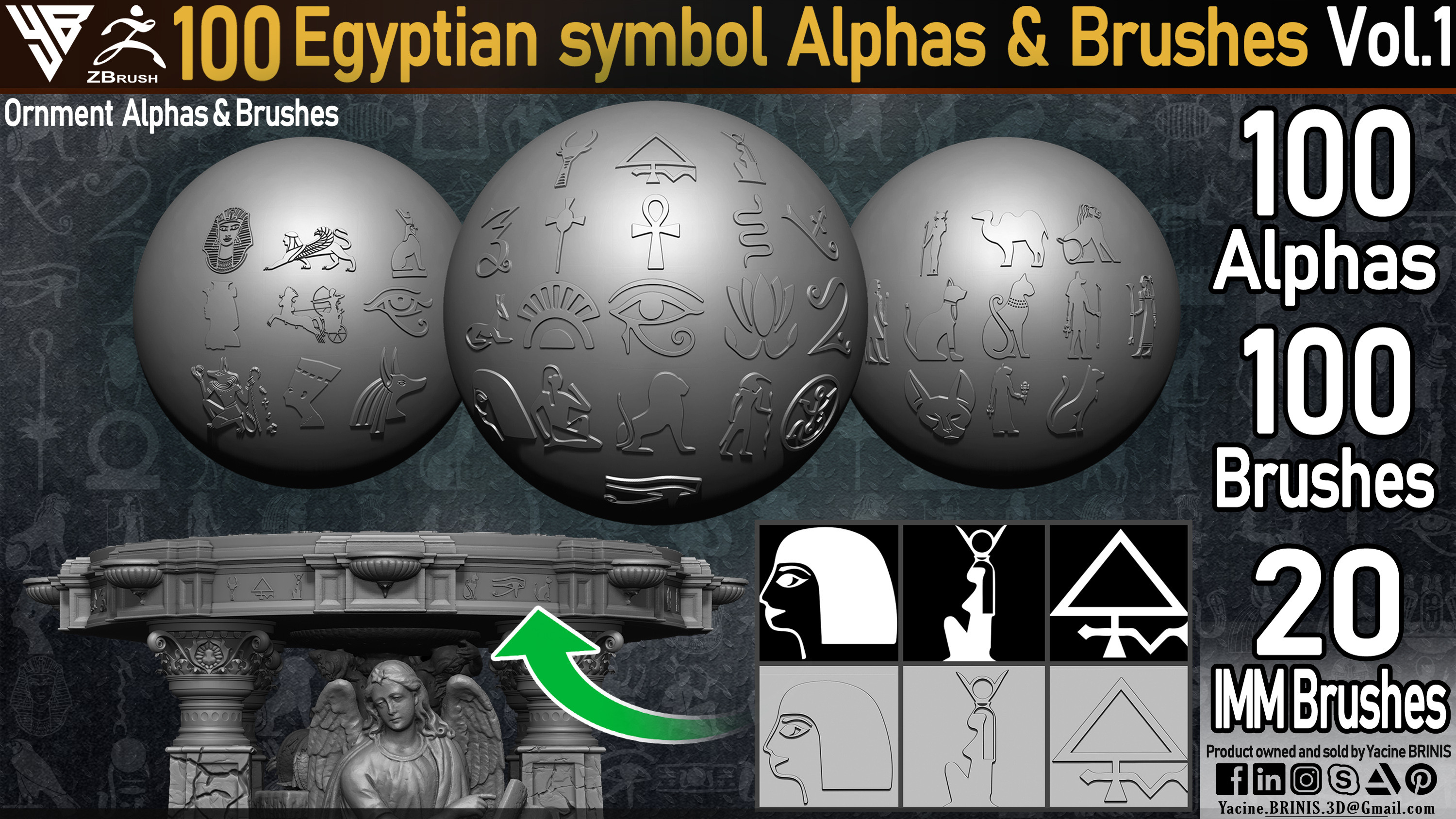 Egyptian Symbols (Ornment) Vol 01 By Yacine BRINIS Set 02