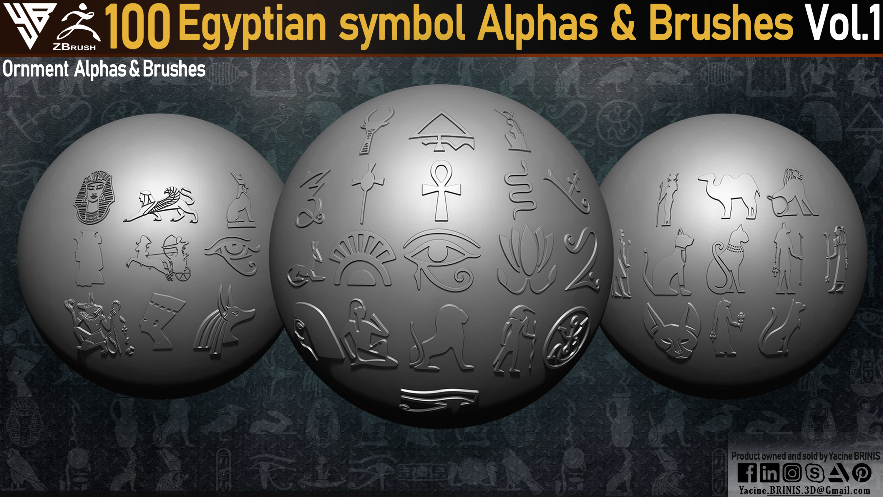 Egyptian Symbols (Ornment) Vol 01 By Yacine BRINIS Set 03