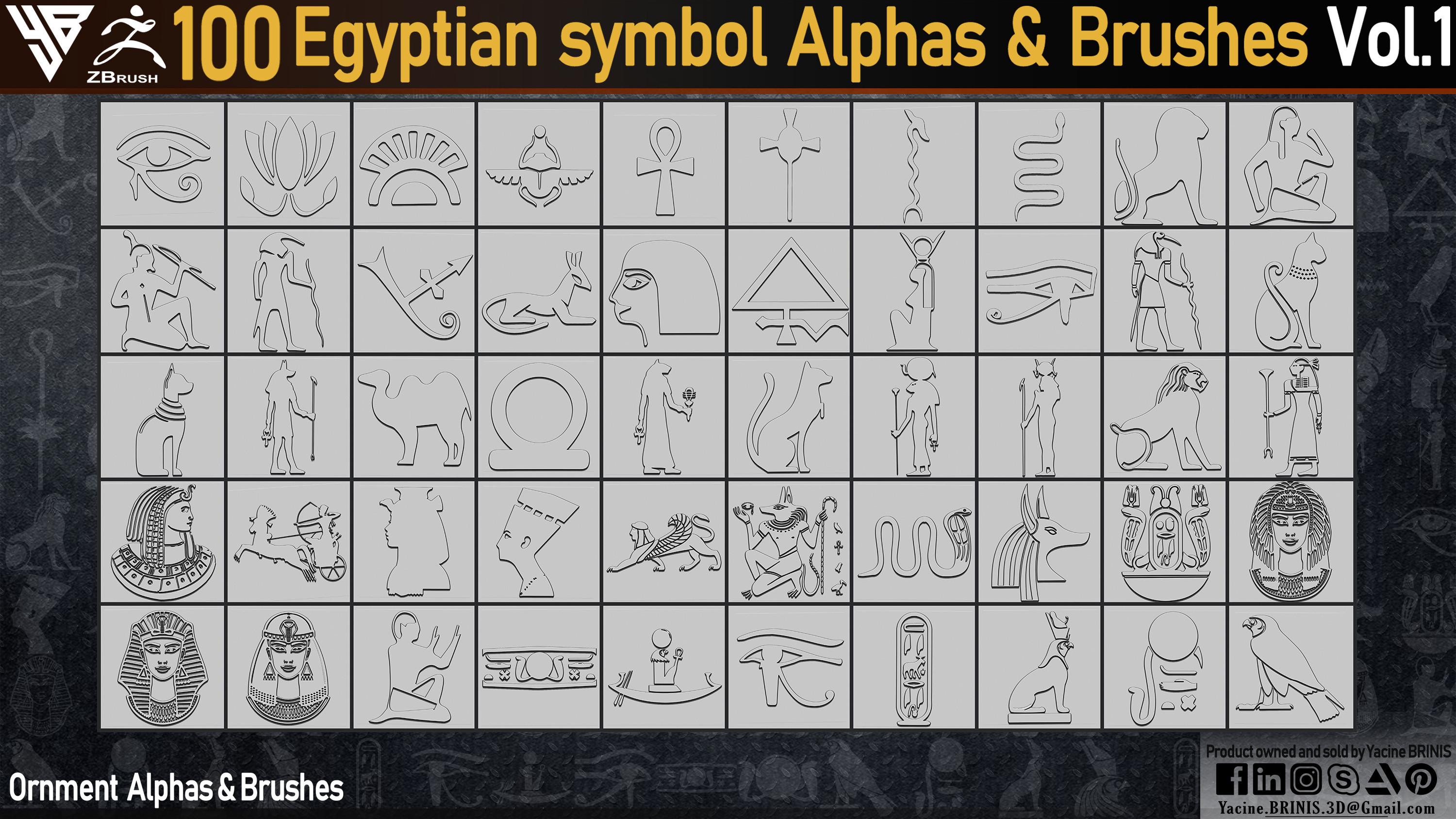 Egyptian Symbols (Ornment) Vol 01 By Yacine BRINIS Set 05