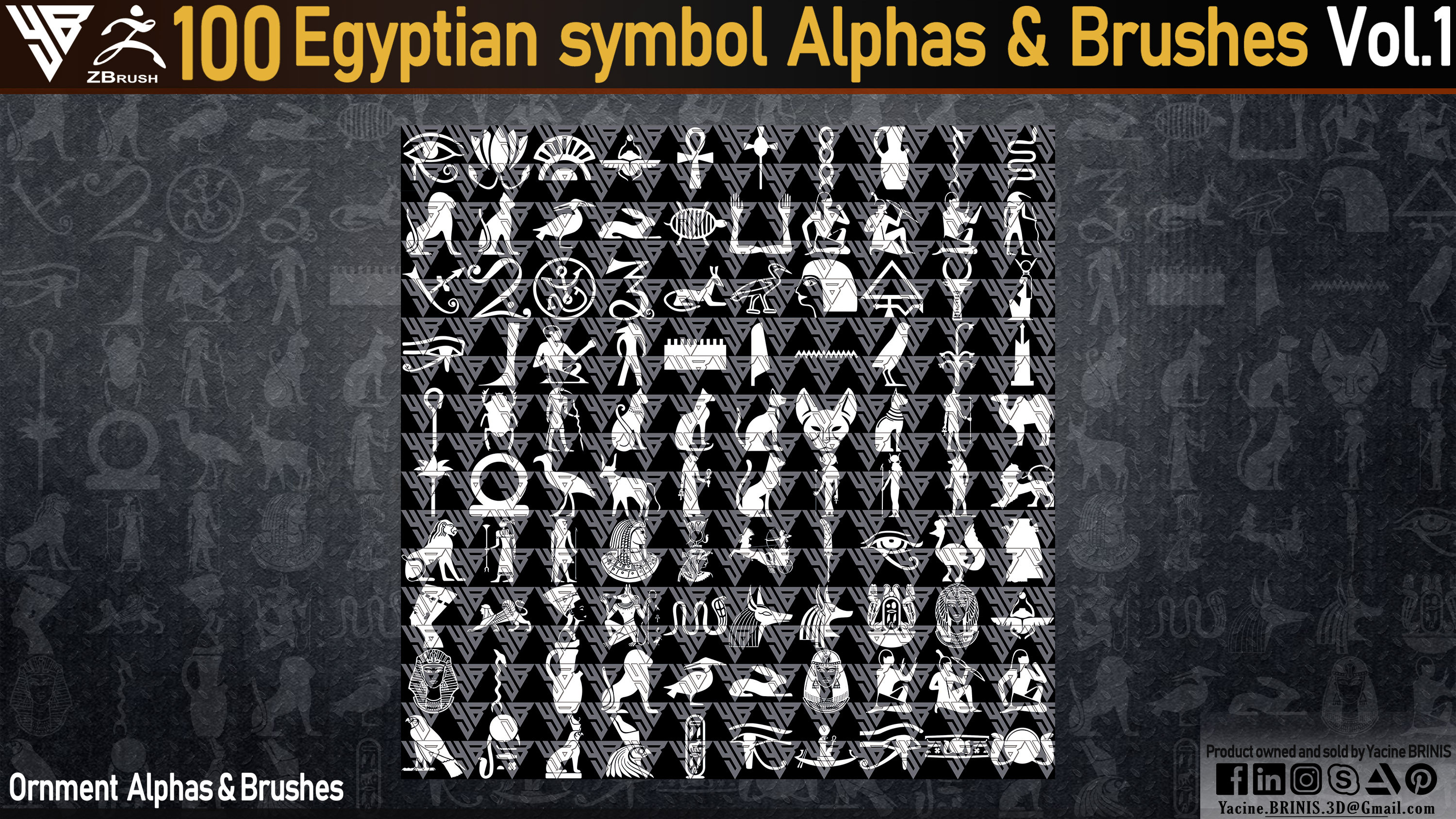 Egyptian Symbols (Ornment) Vol 01 By Yacine BRINIS Set 07