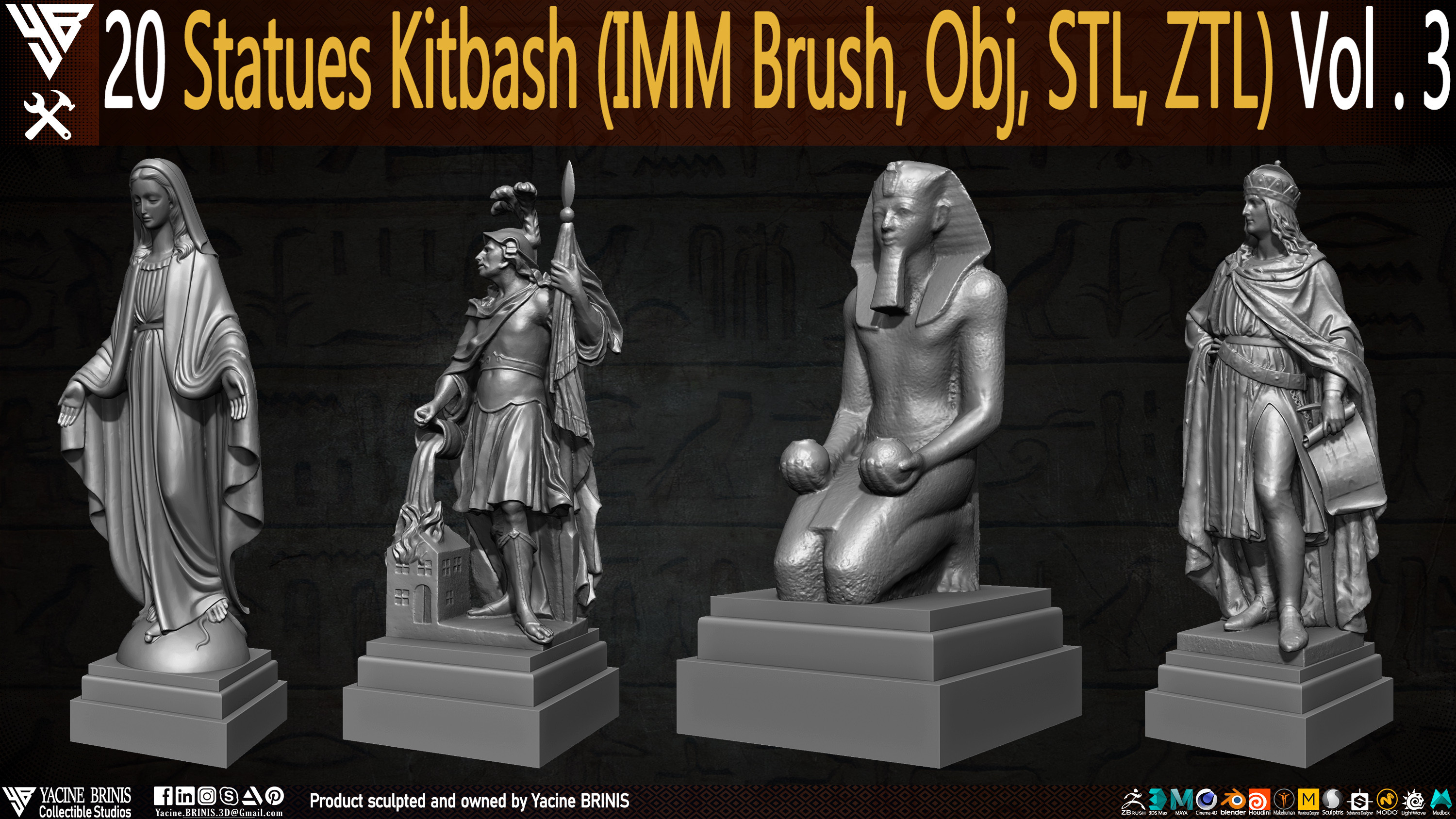 Statues Kitbash by yacine brinis Set 13