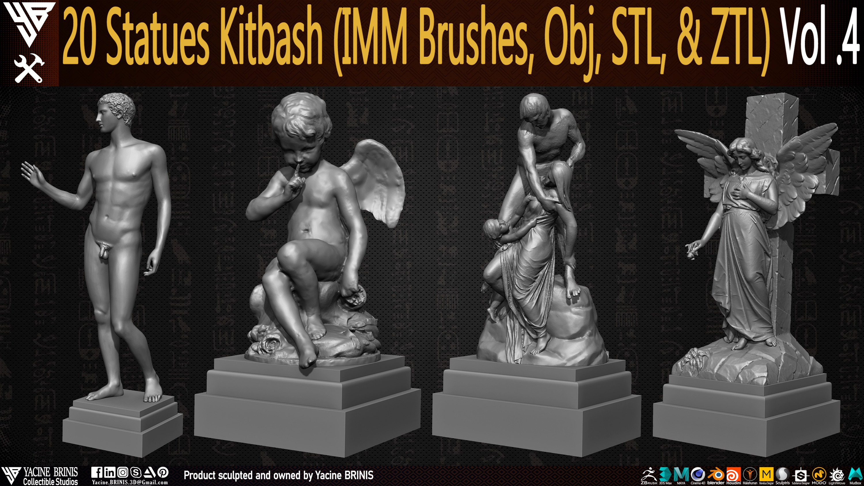 Statues Kitbash by yacine brinis Set 18