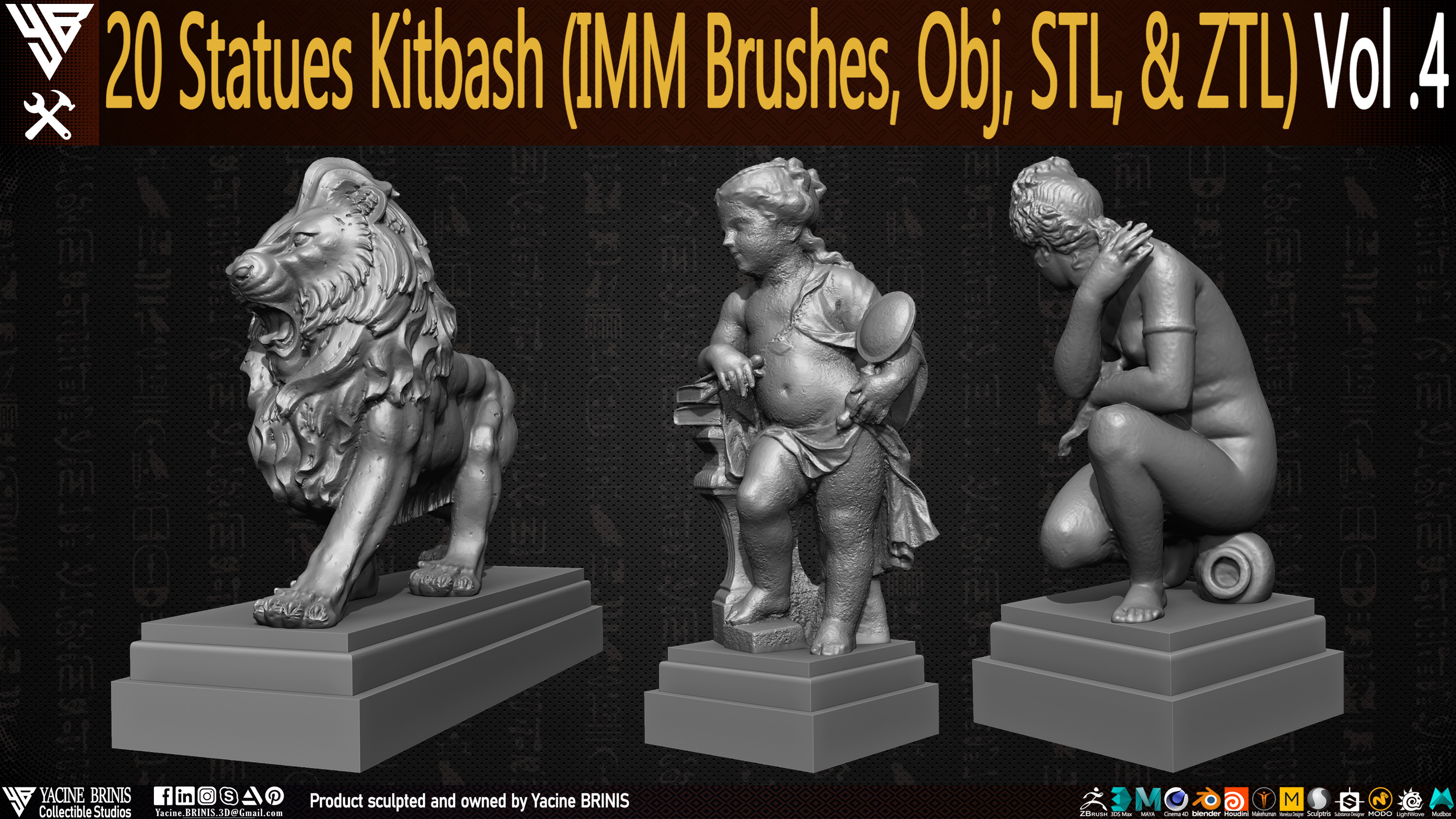 Statues Kitbash by yacine brinis Set 19