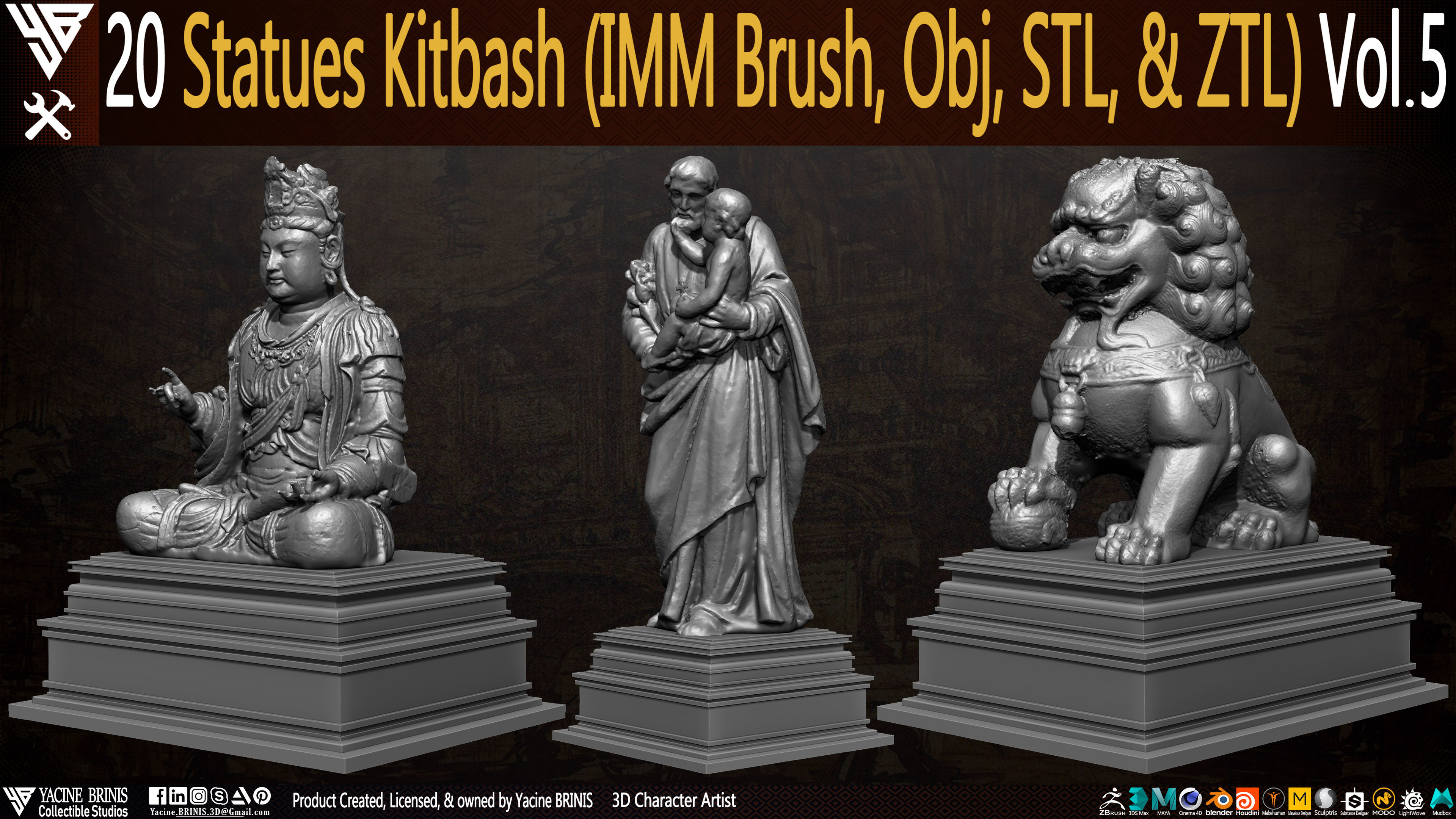 Statues Kitbash by yacine brinis Set 25