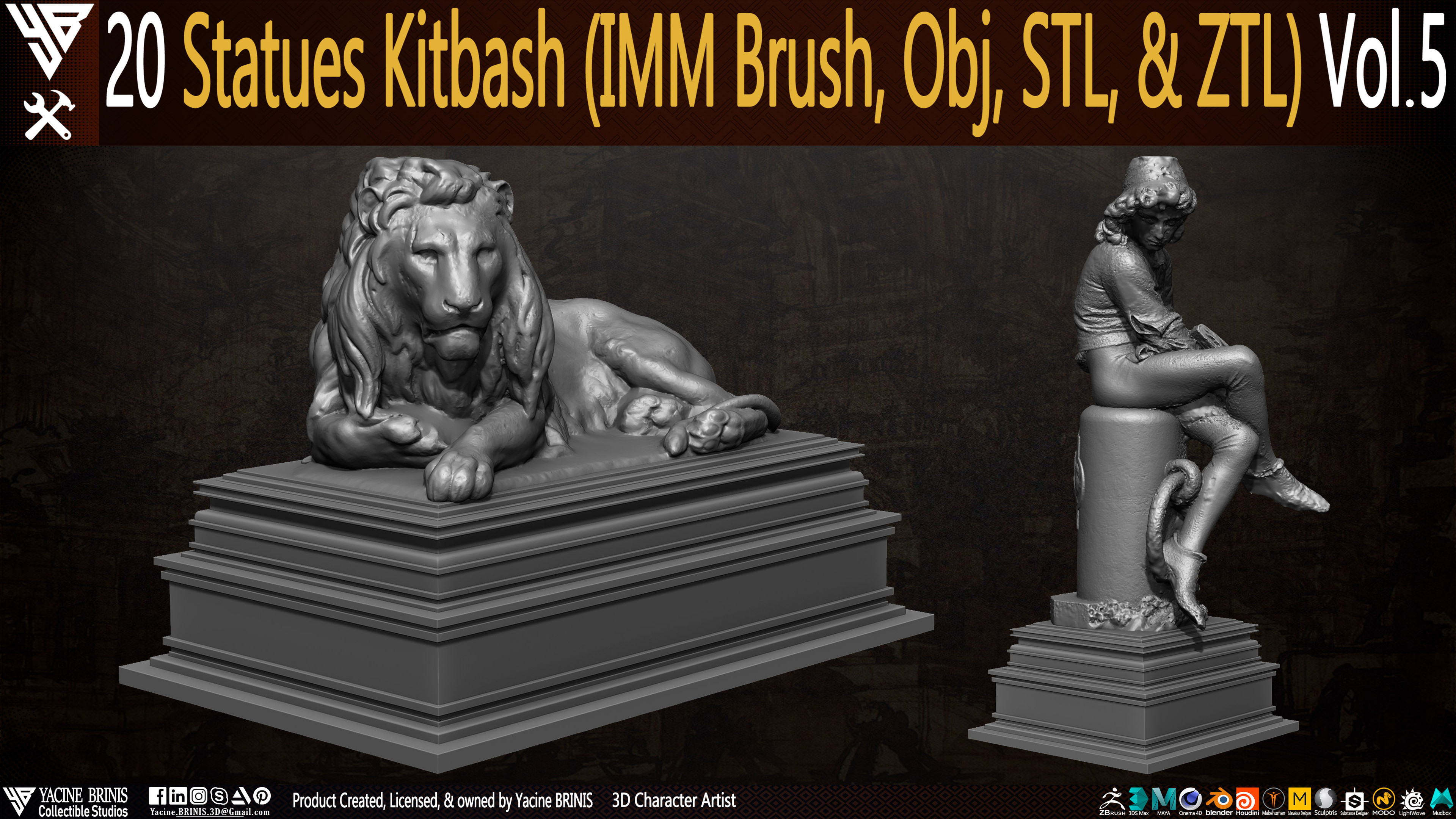 Statues Kitbash by yacine brinis Set 26