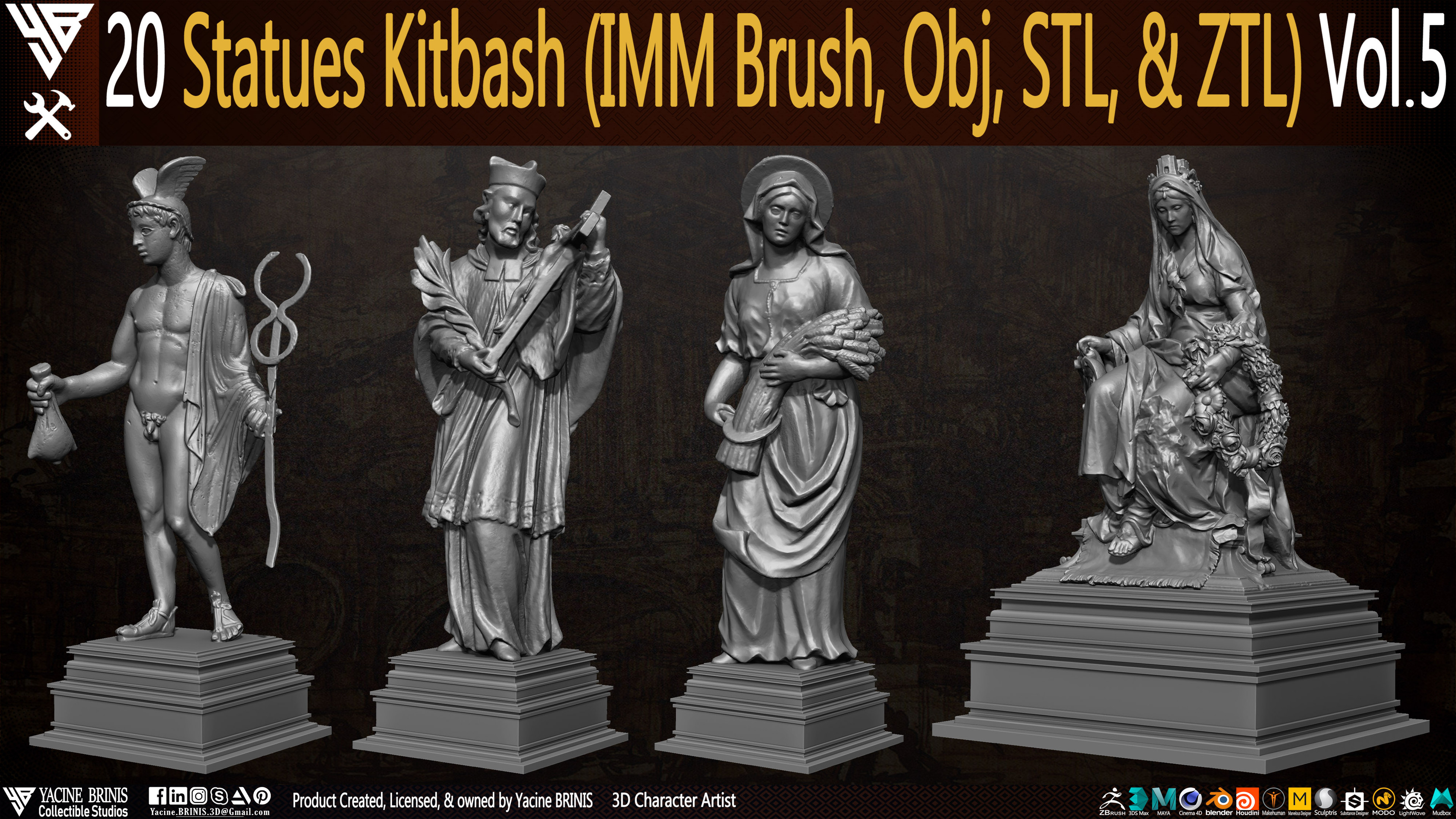 Statues Kitbash by yacine brinis Set 27