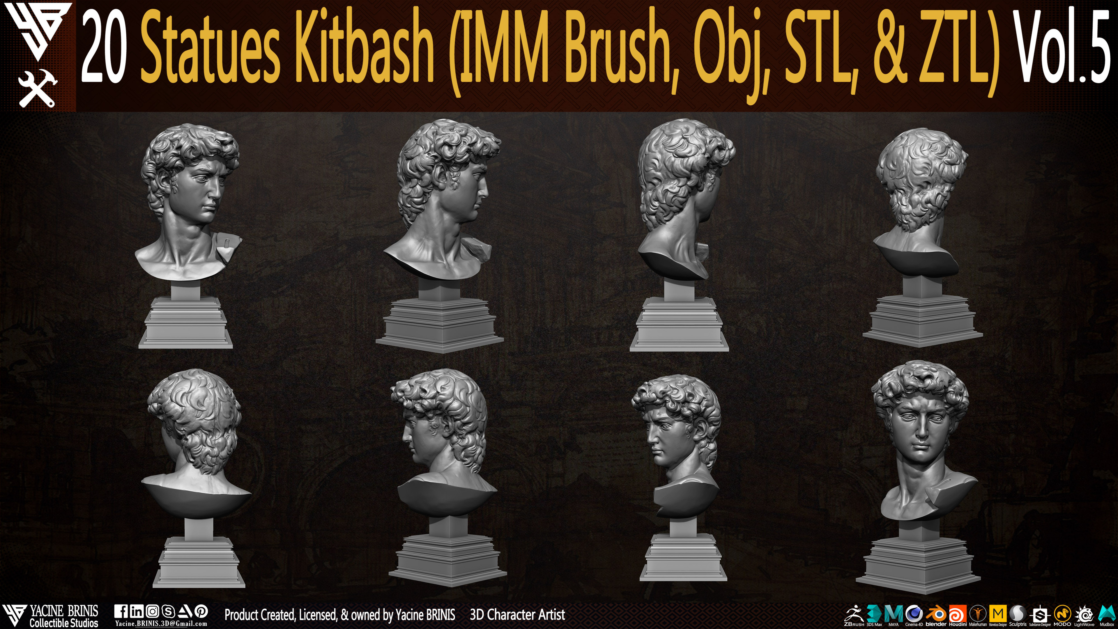 Statues Kitbash by yacine brinis Set 31