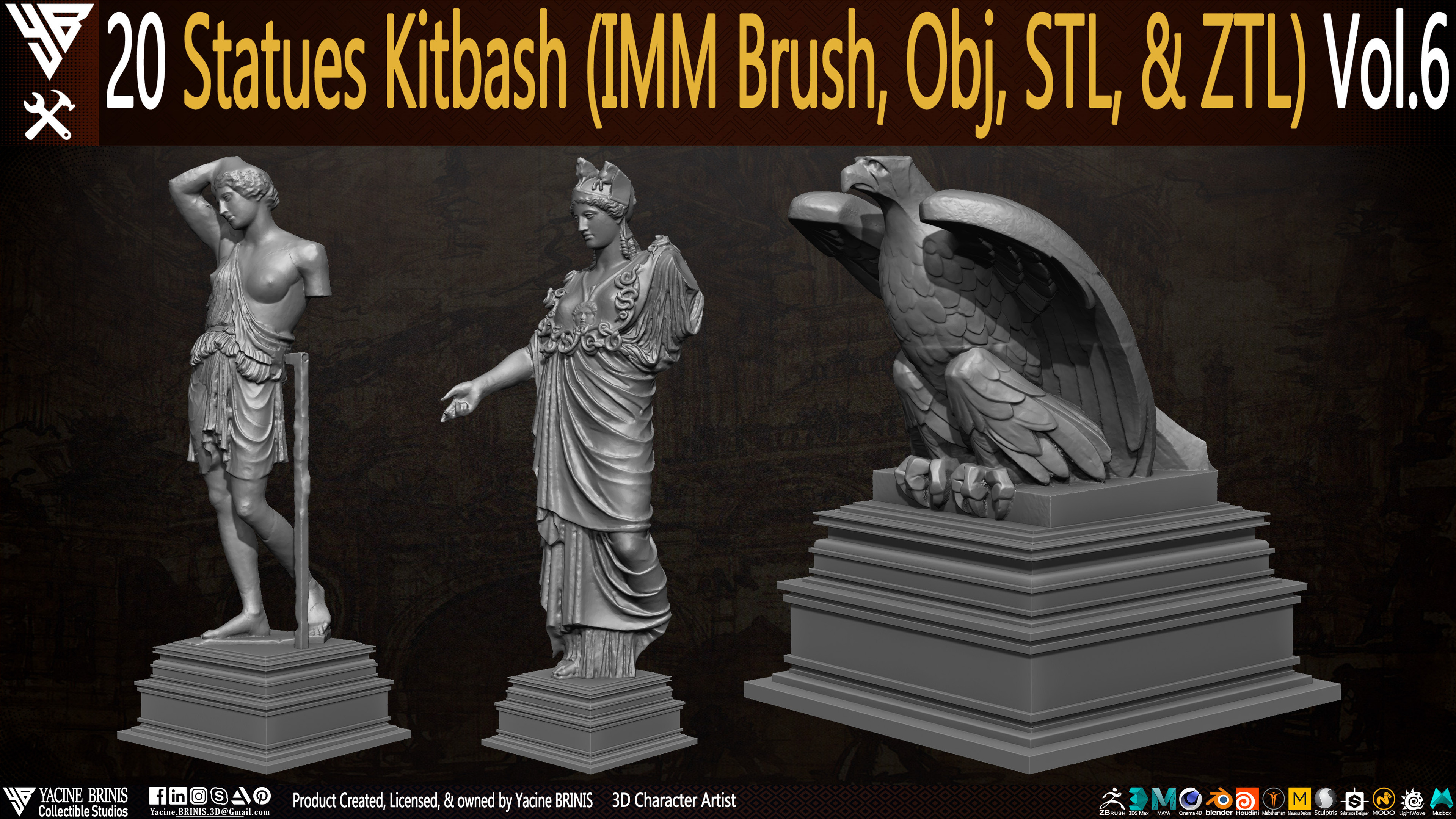 Statues Kitbash by yacine brinis Set 35
