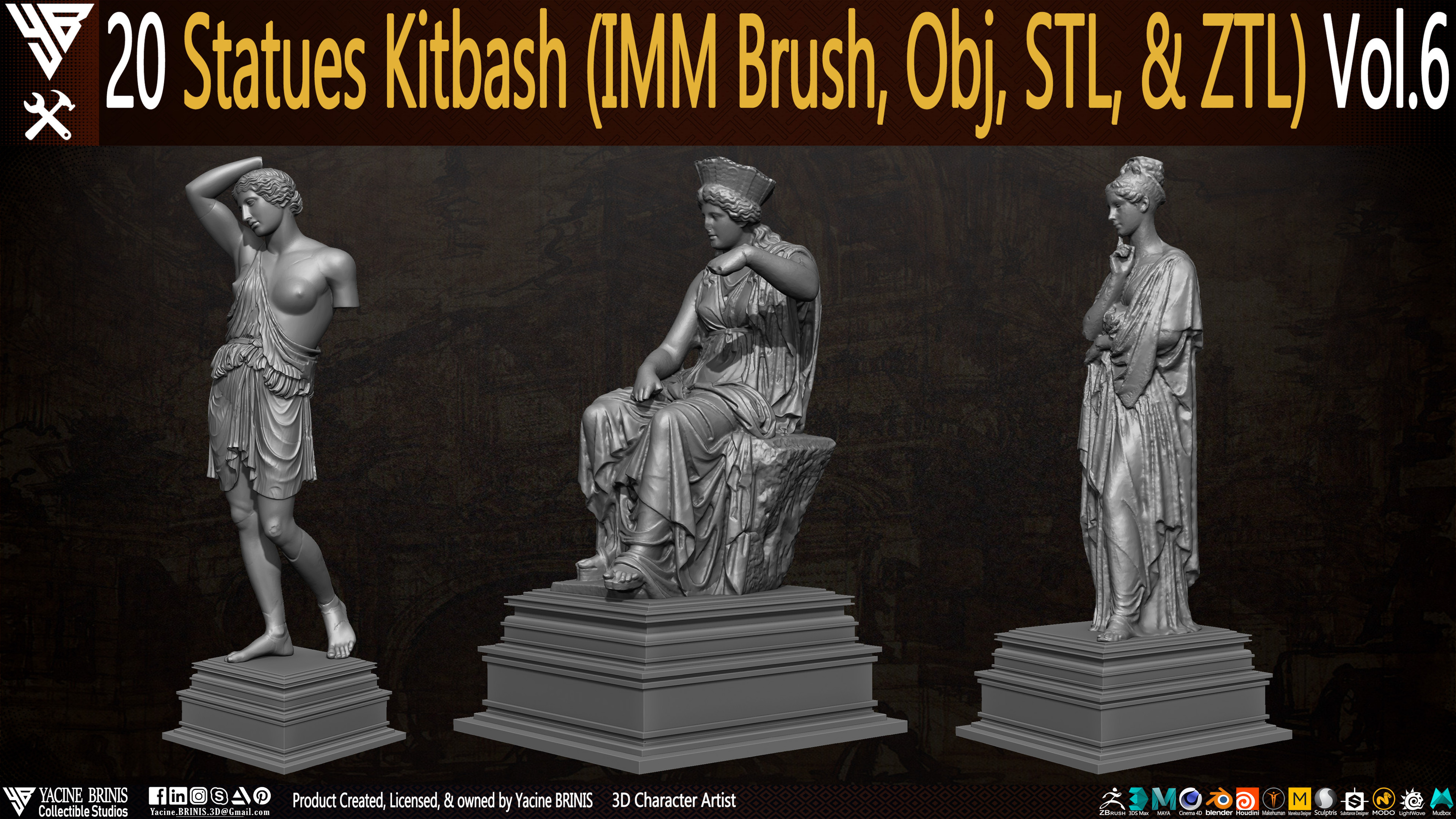 Statues Kitbash by yacine brinis Set 36