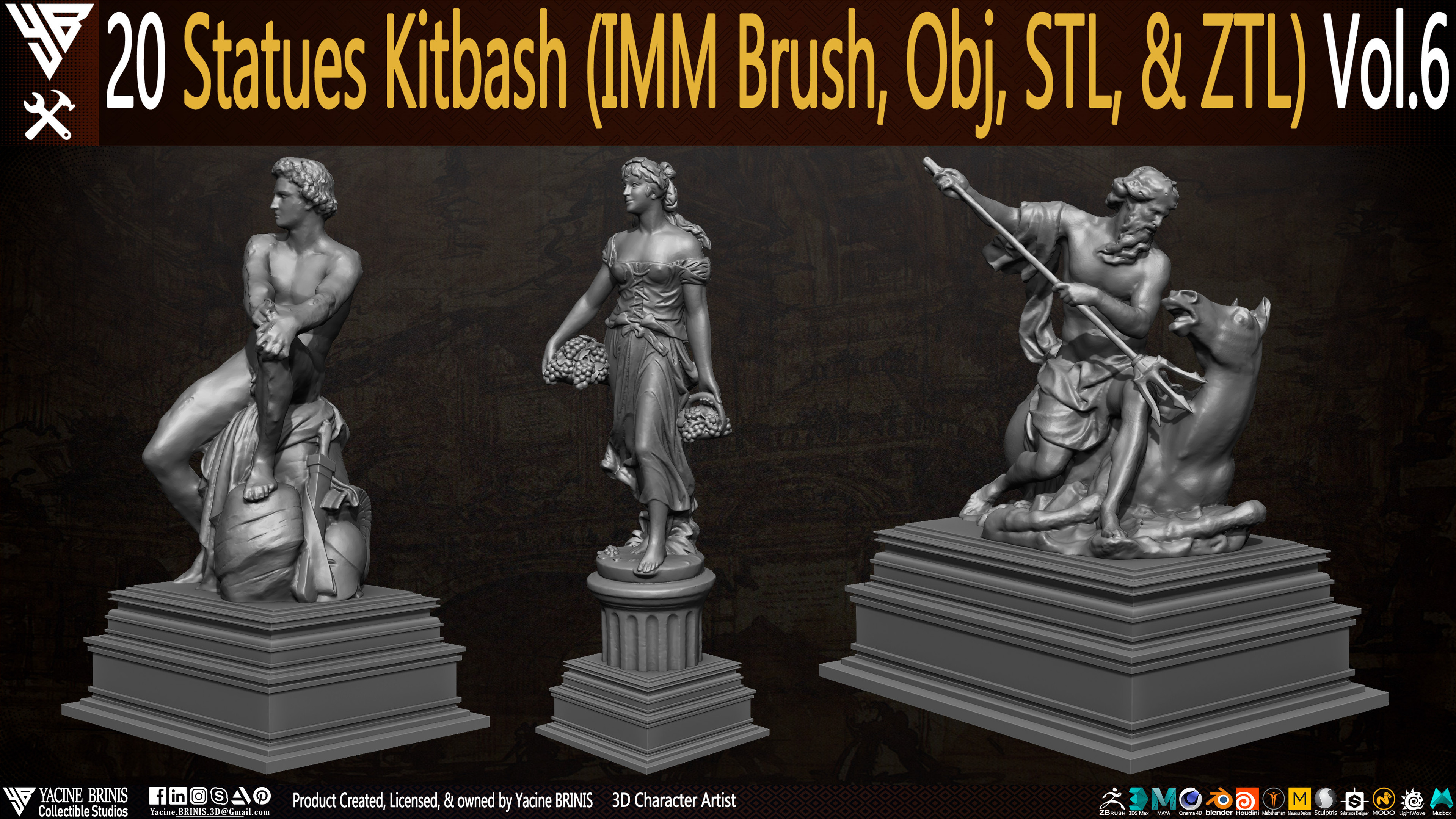 Statues Kitbash by yacine brinis Set 37