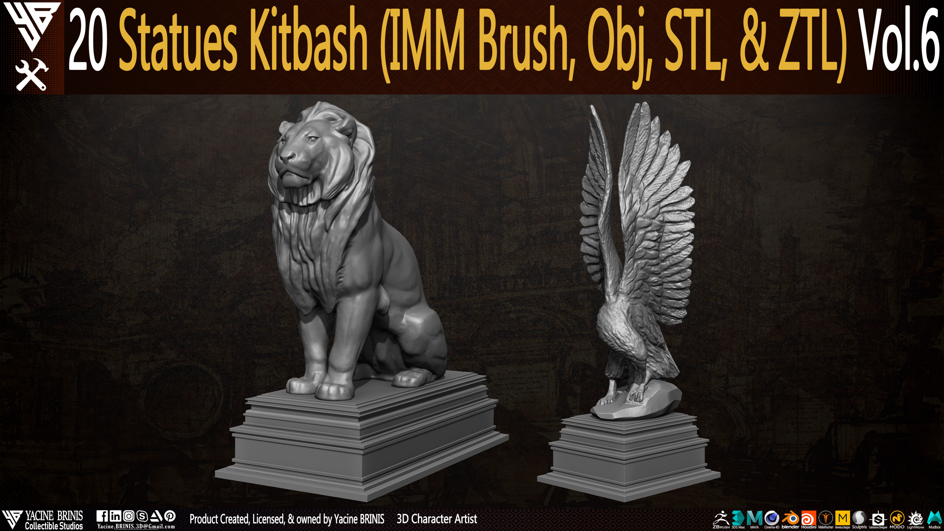 Statues Kitbash by yacine brinis Set 39