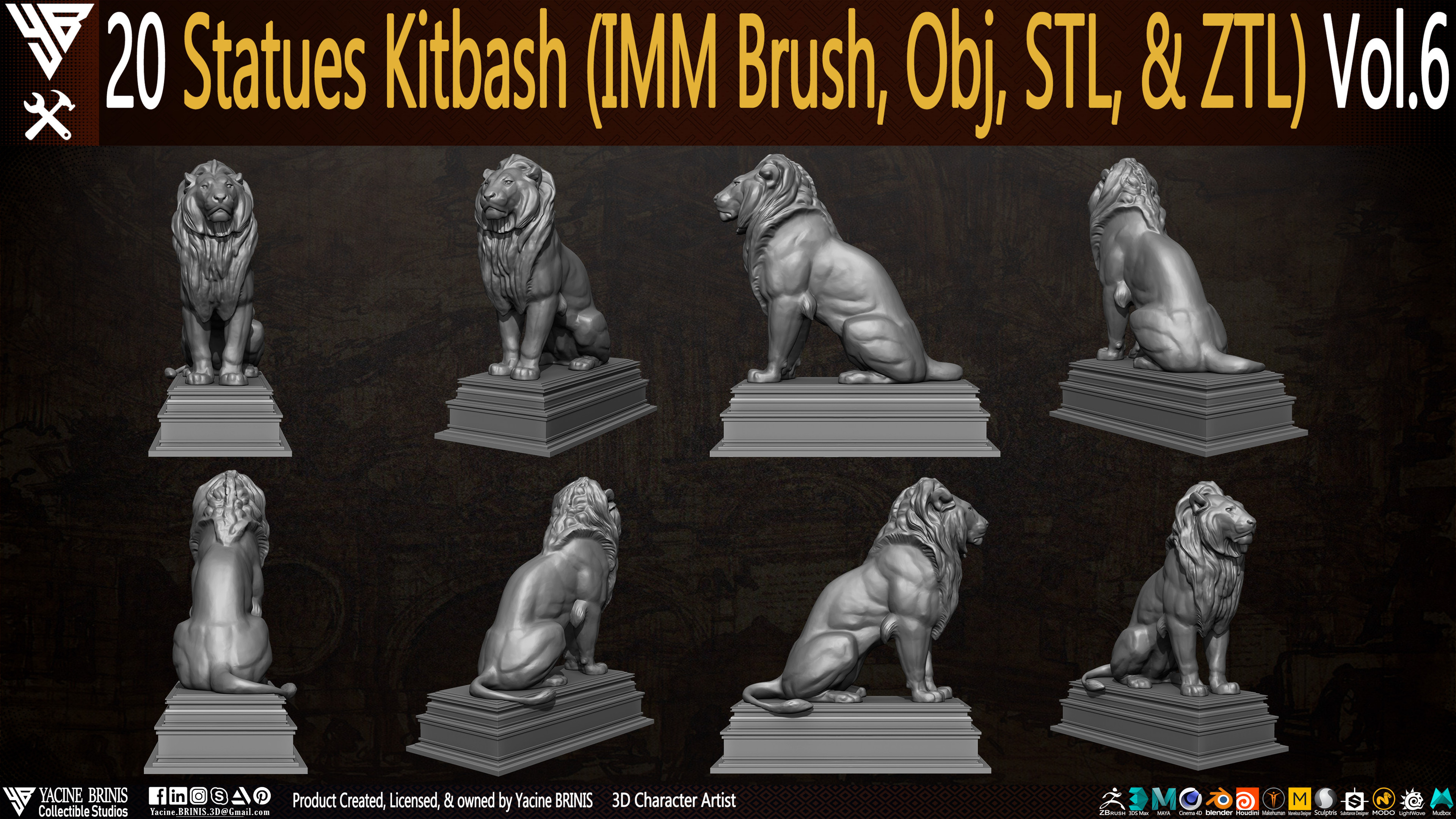 Statues Kitbash by yacine brinis Set 41