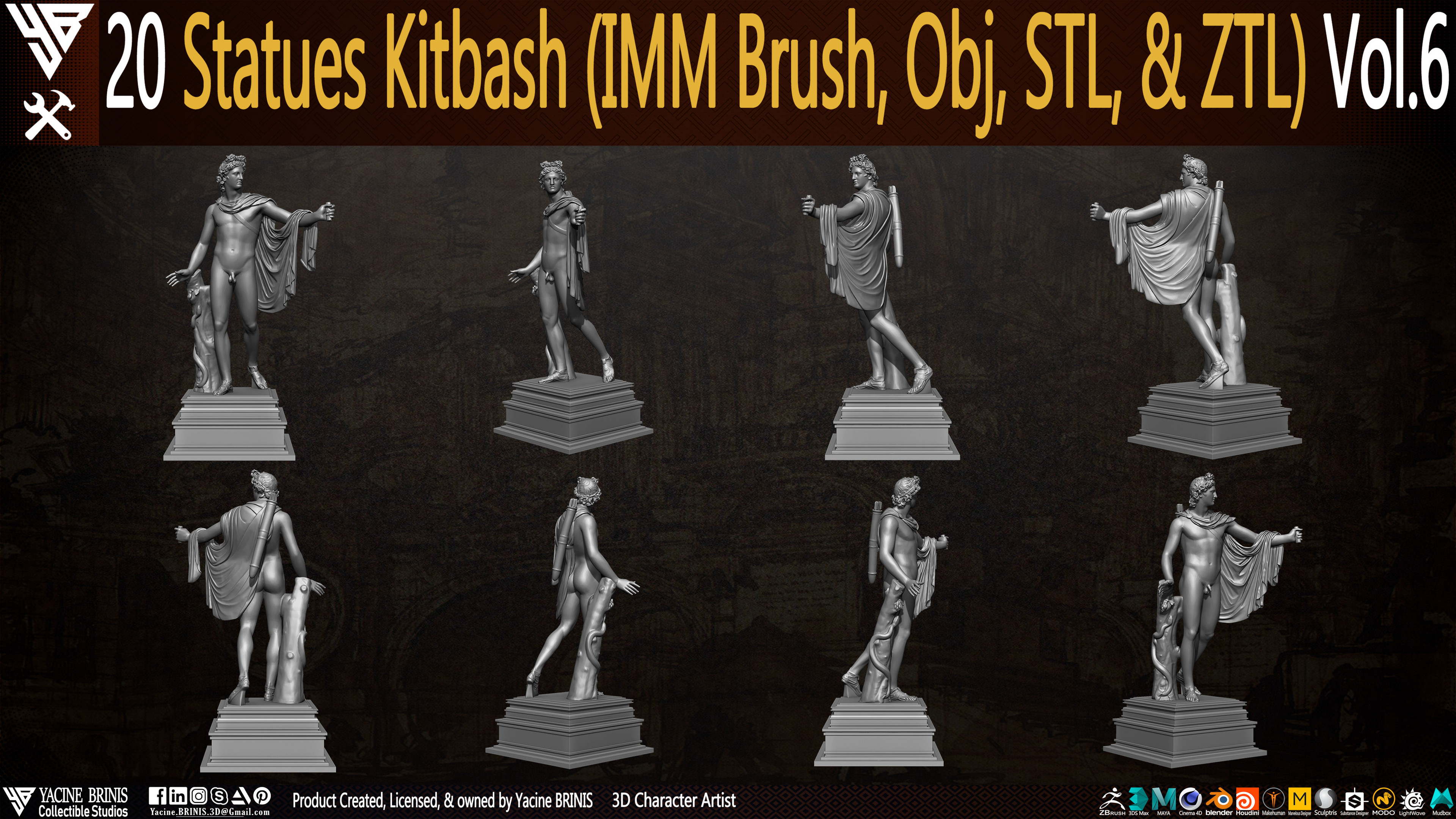 Statues Kitbash by yacine brinis Set 43