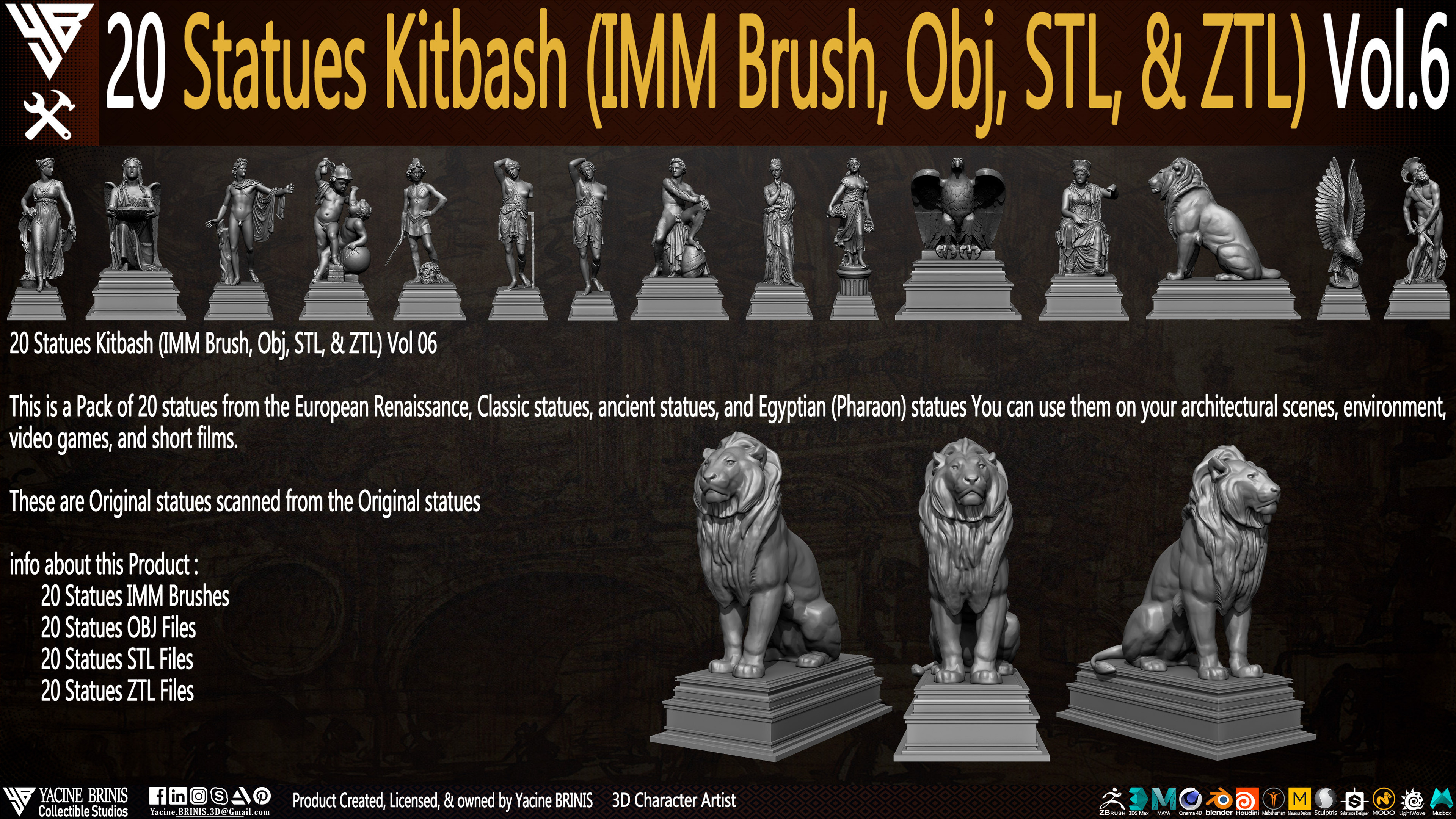 Statues Kitbash by yacine brinis Set 44