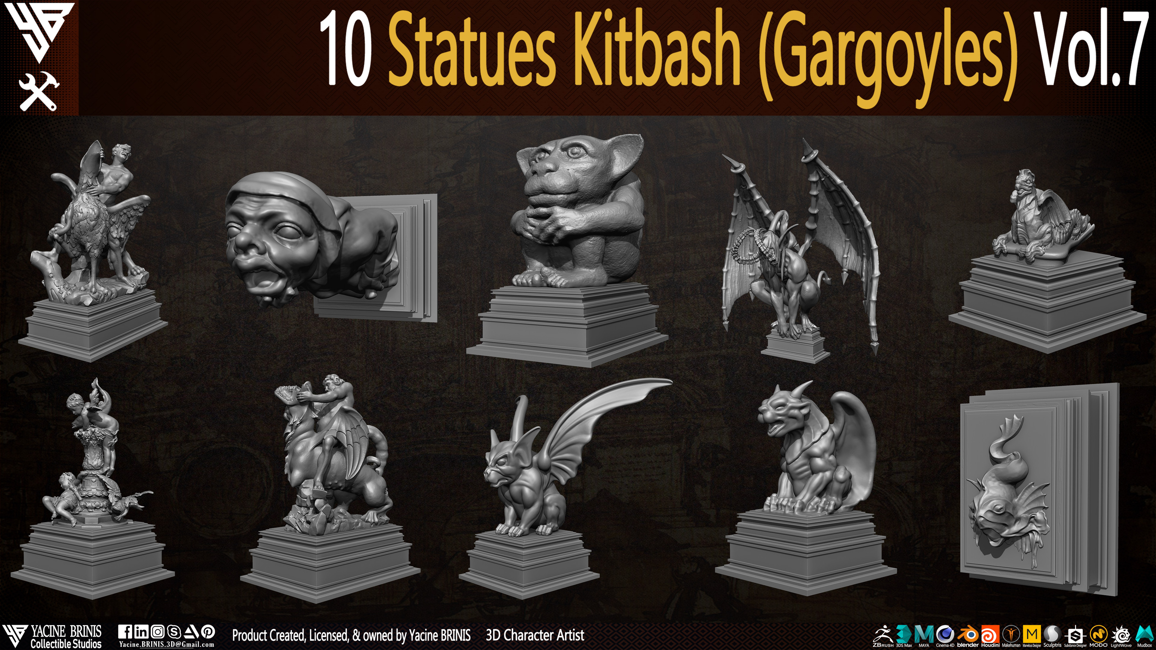 Statues Kitbash by yacine brinis Set 51