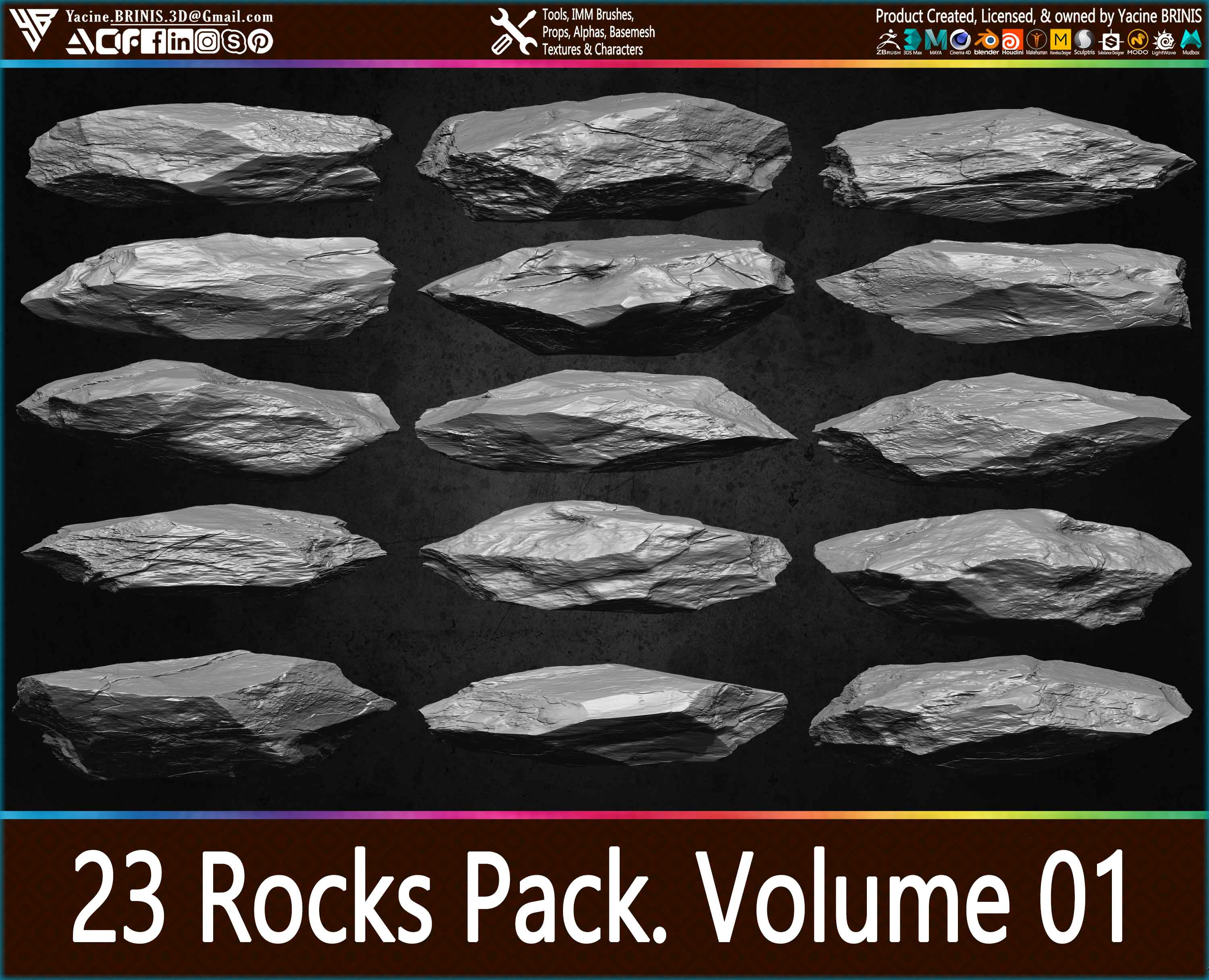 23 Rocks Pack Vol1 By Yacine BRINIS Set 04