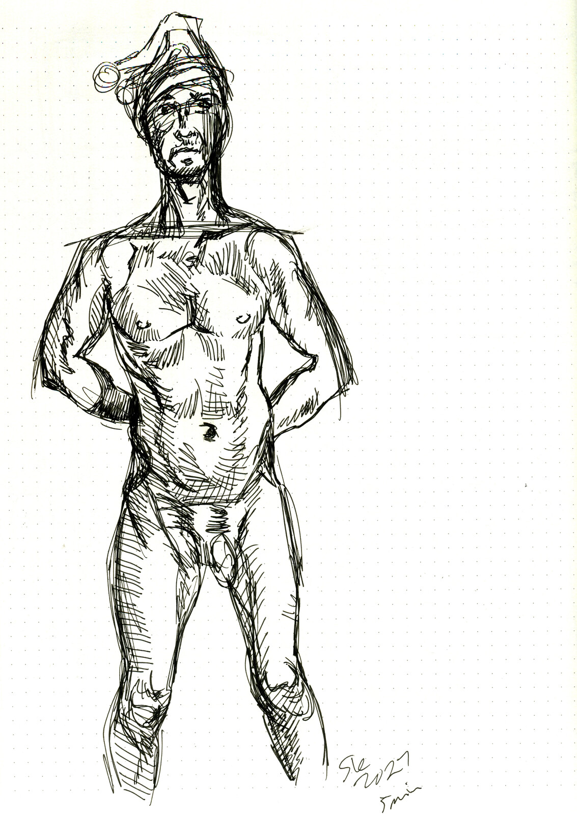 Some quick sketches from a session right before Christmas, with model Johannes, over video.