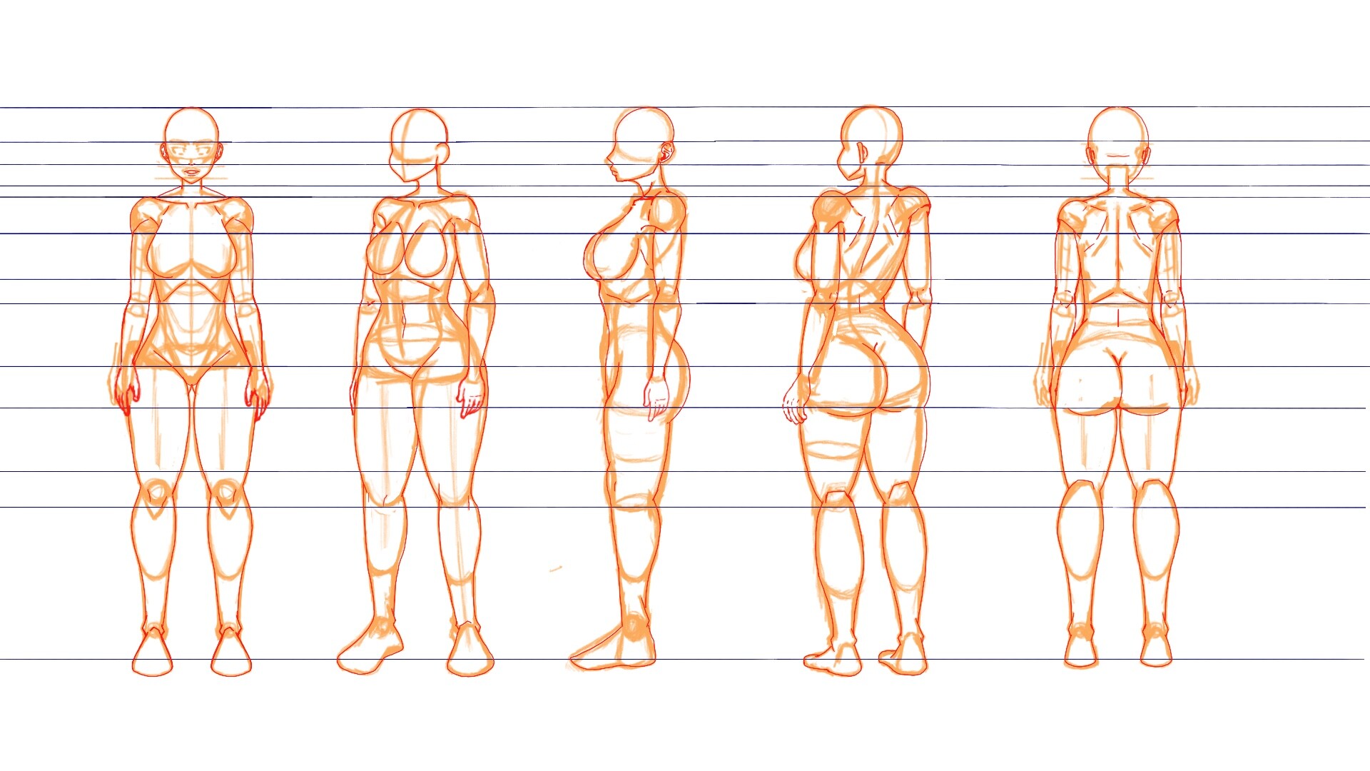 ArtStation  Female Character Turnaround concept sheet