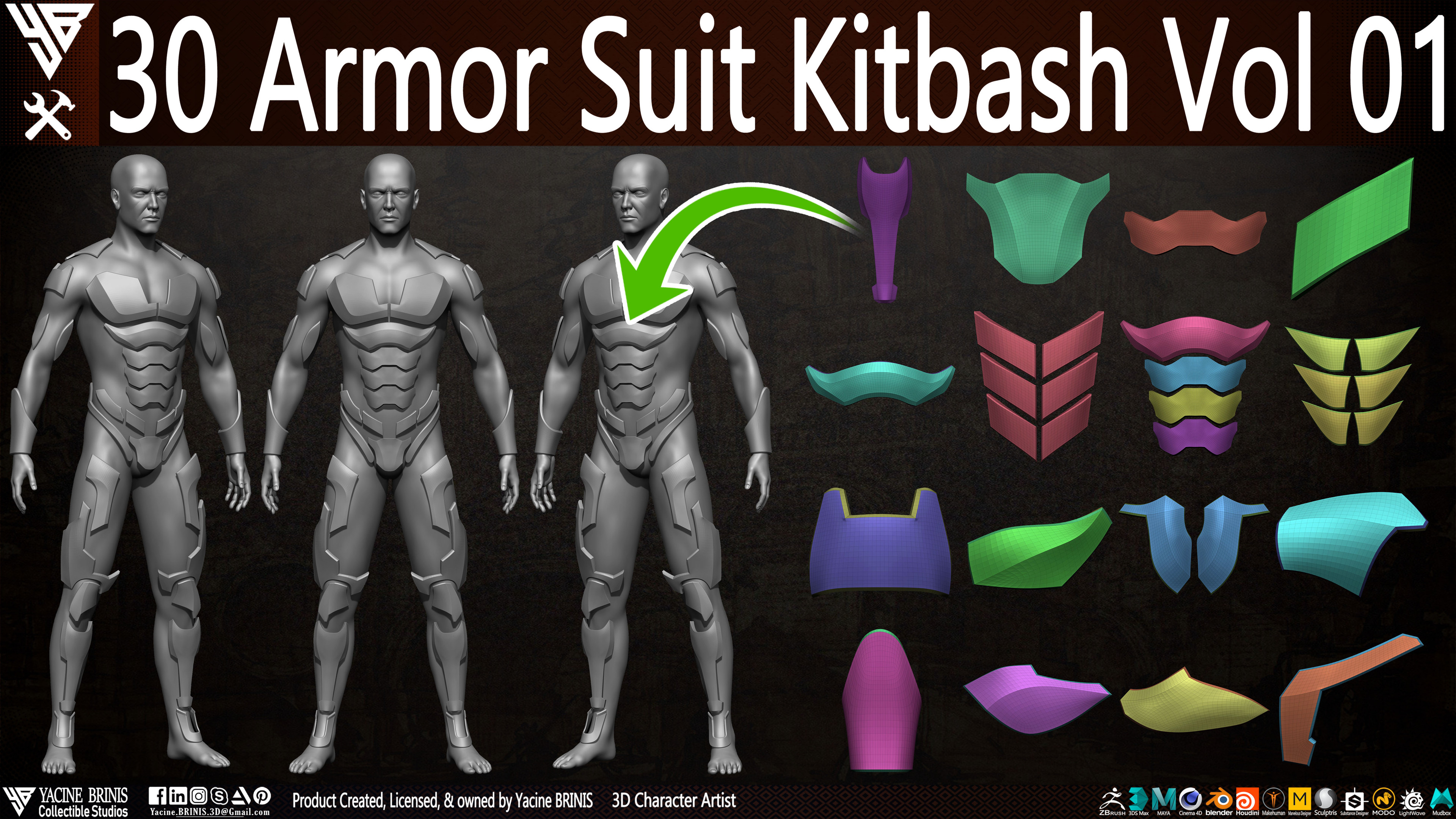 30 Armor Suit Kitbash By Yacine BRINIS Set 001