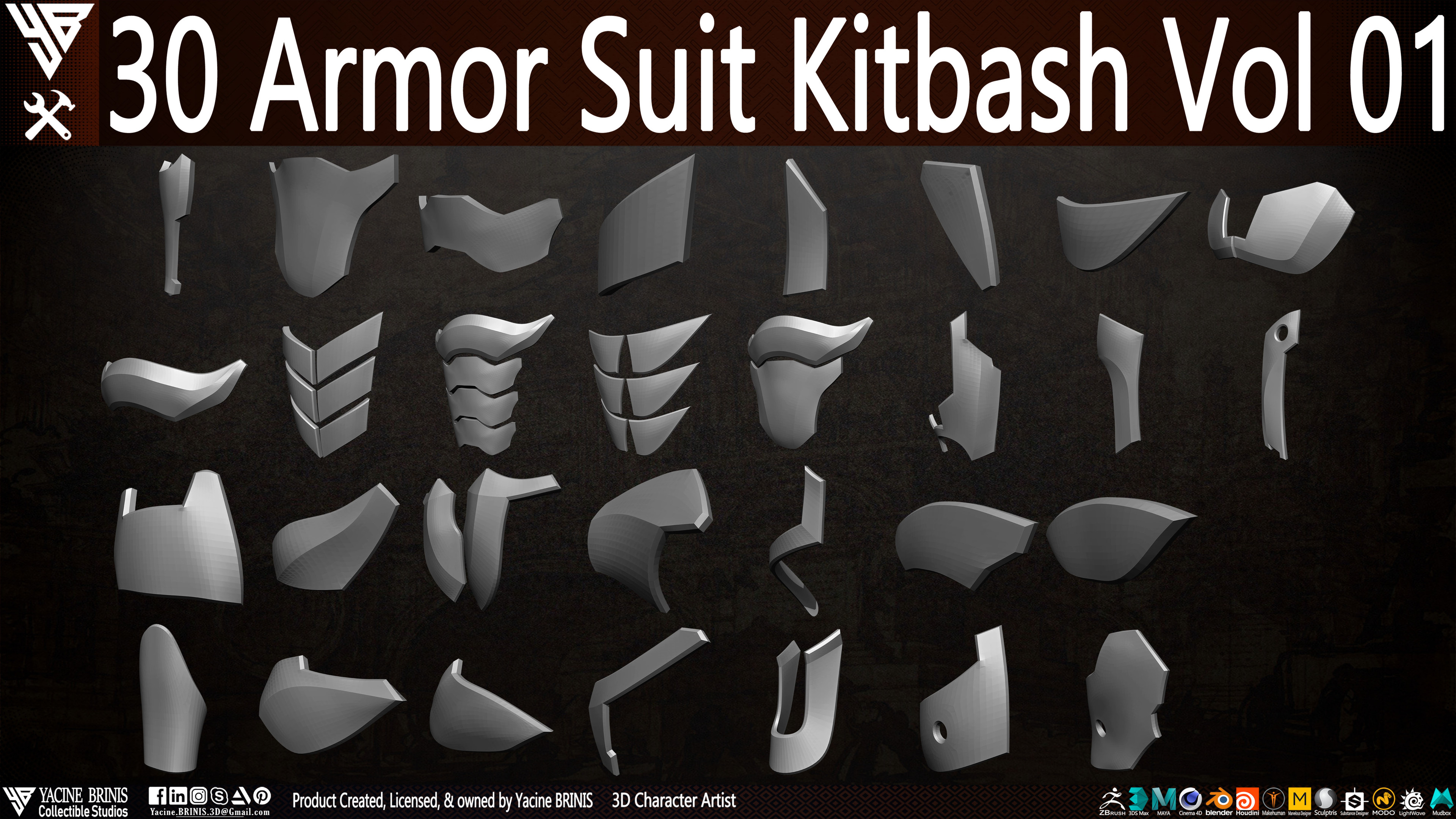 30 Armor Suit Kitbash By Yacine BRINIS Set 003
