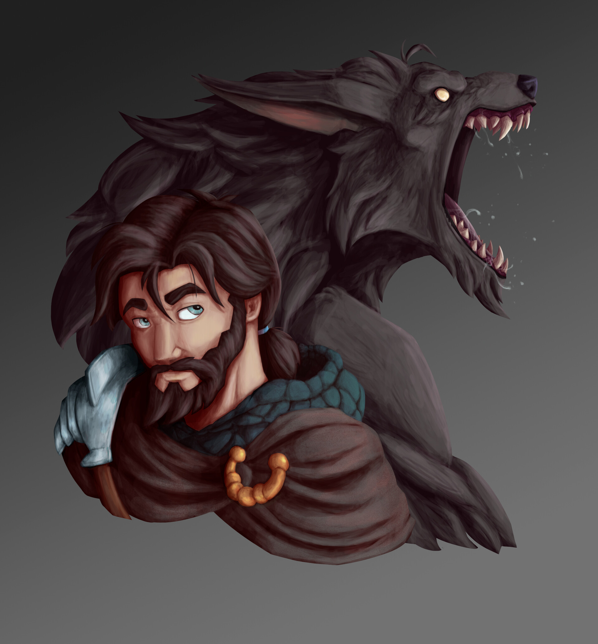 ArtStation - Knight and Werewolf