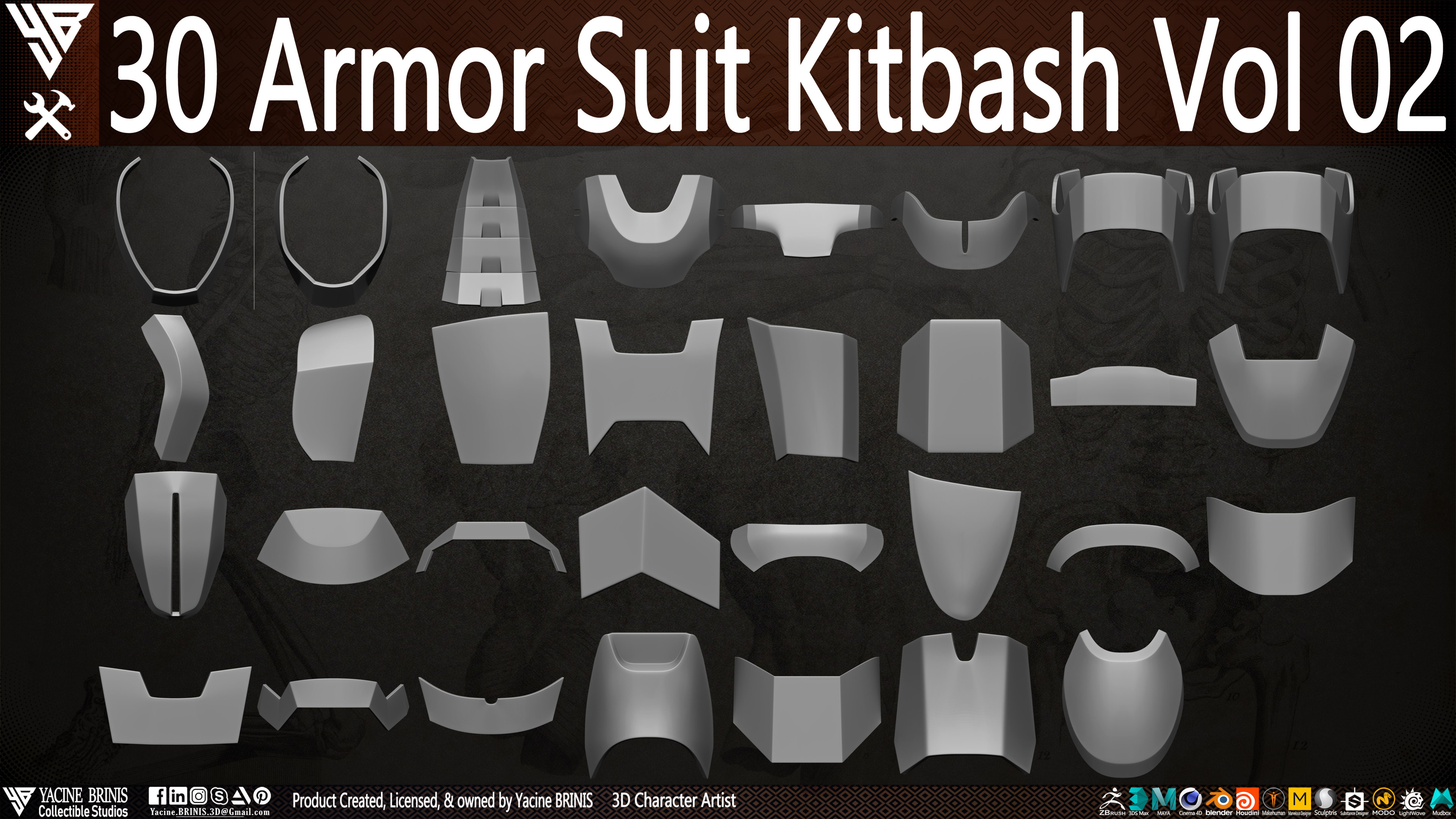 30 Armor Suit Kitbash By Yacine BRINIS Set 006