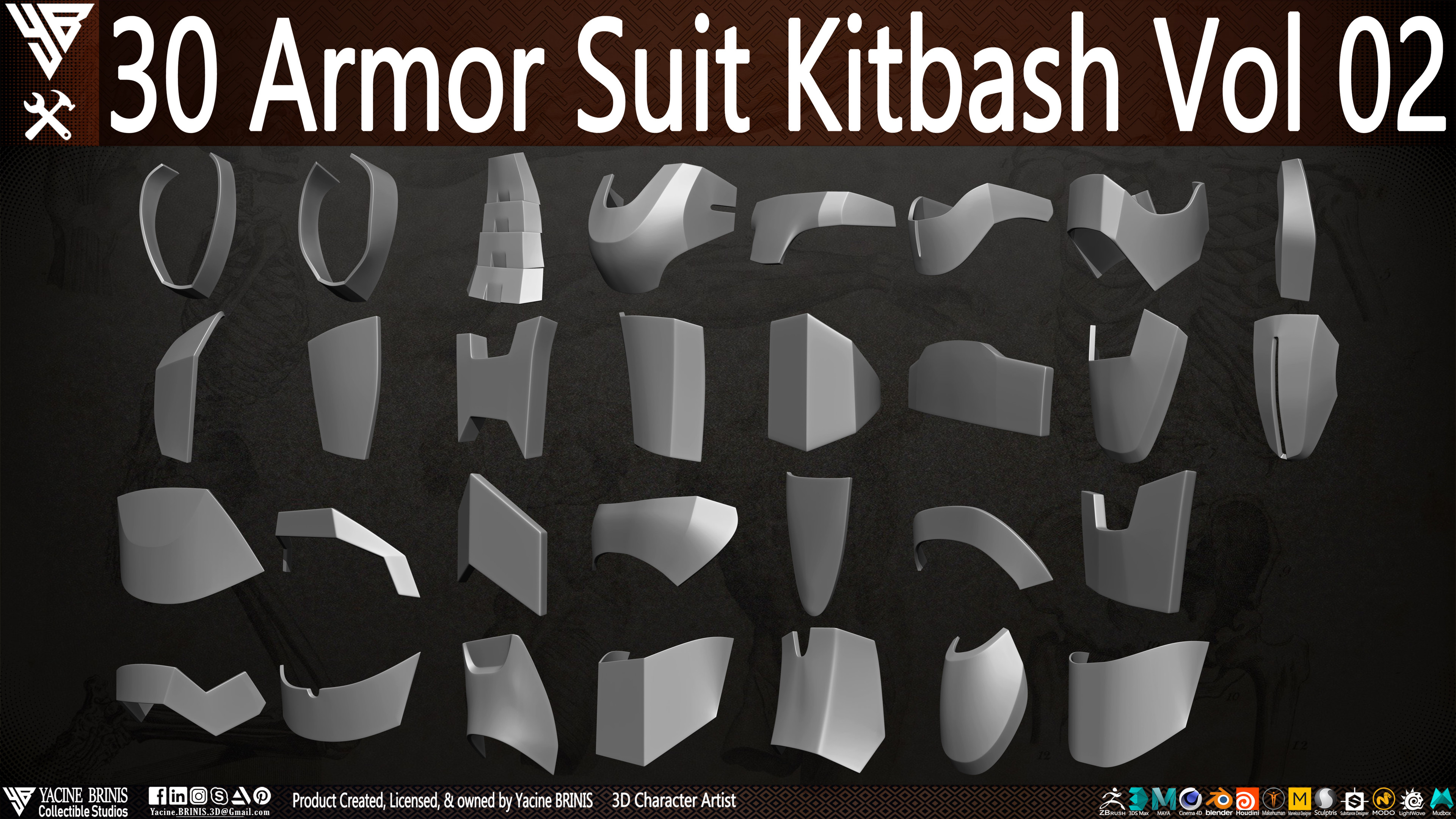 30 Armor Suit Kitbash By Yacine BRINIS Set 007