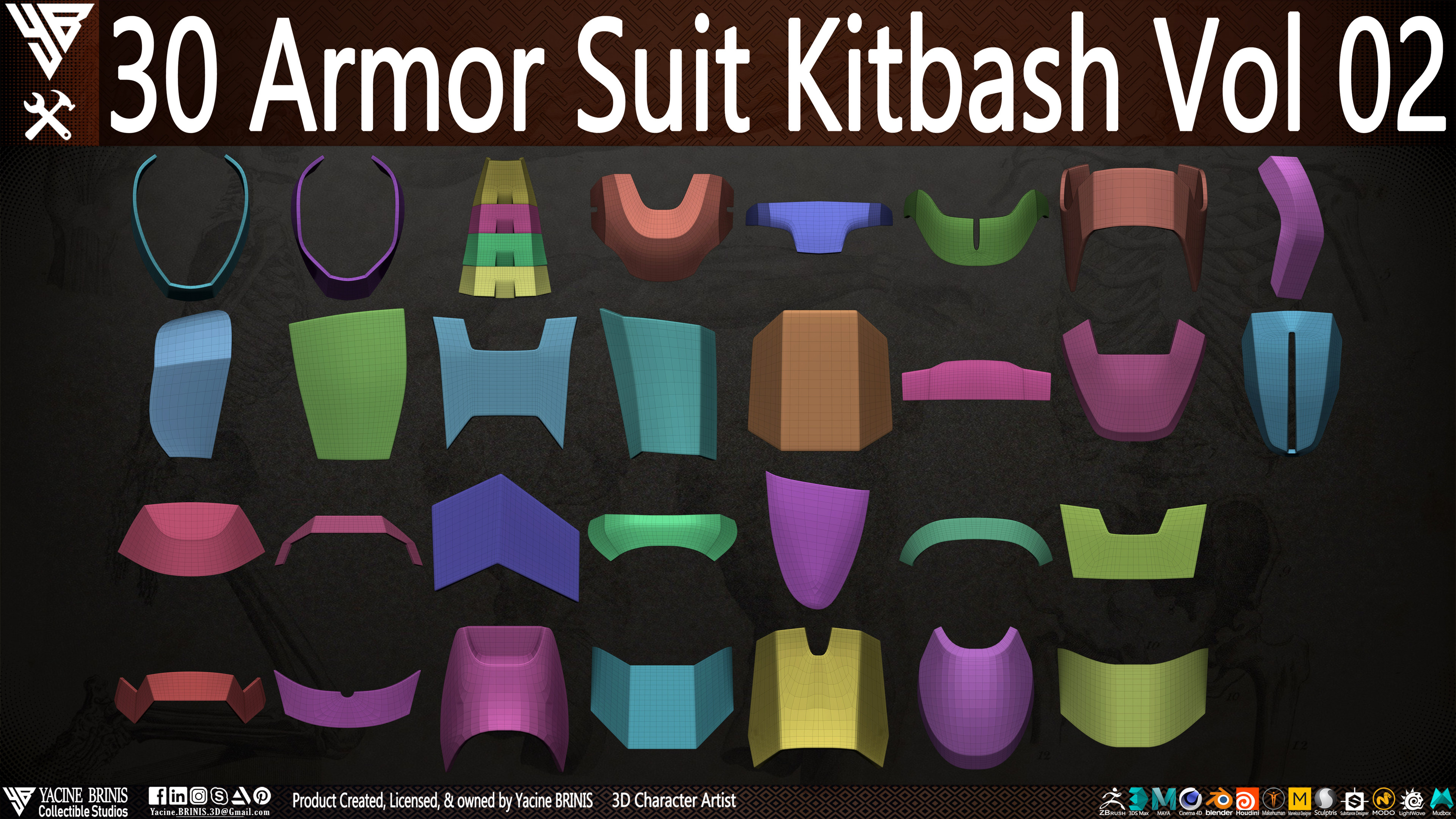 30 Armor Suit Kitbash By Yacine BRINIS Set 008