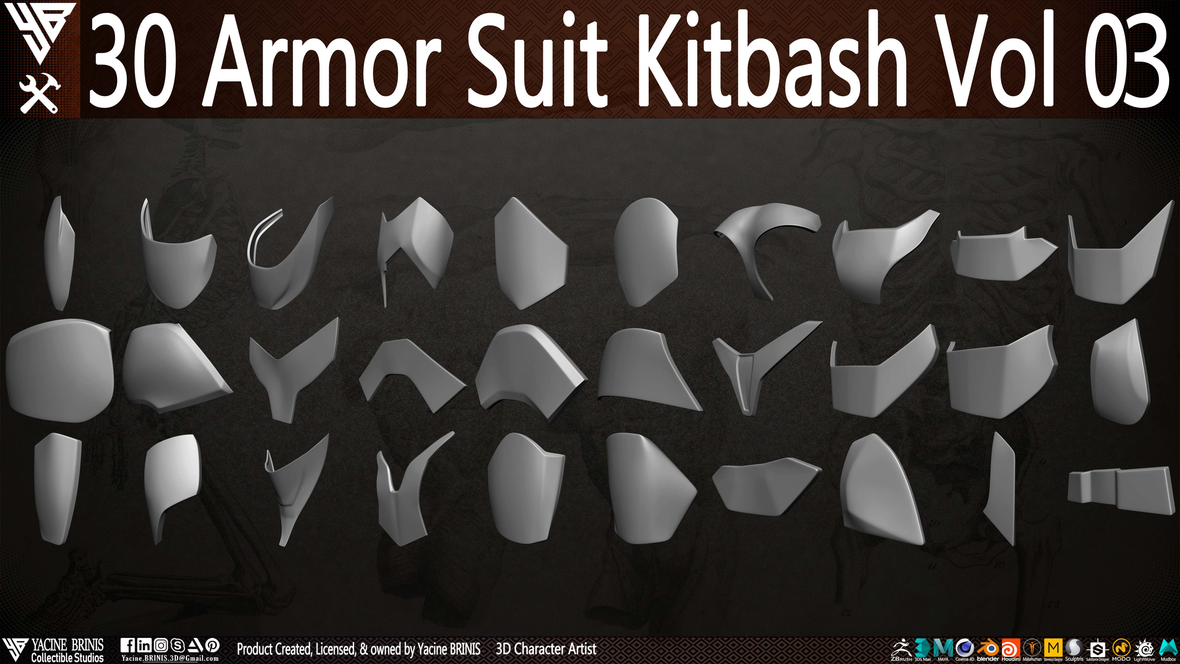30 Armor Suit Kitbash By Yacine BRINIS Set 012
