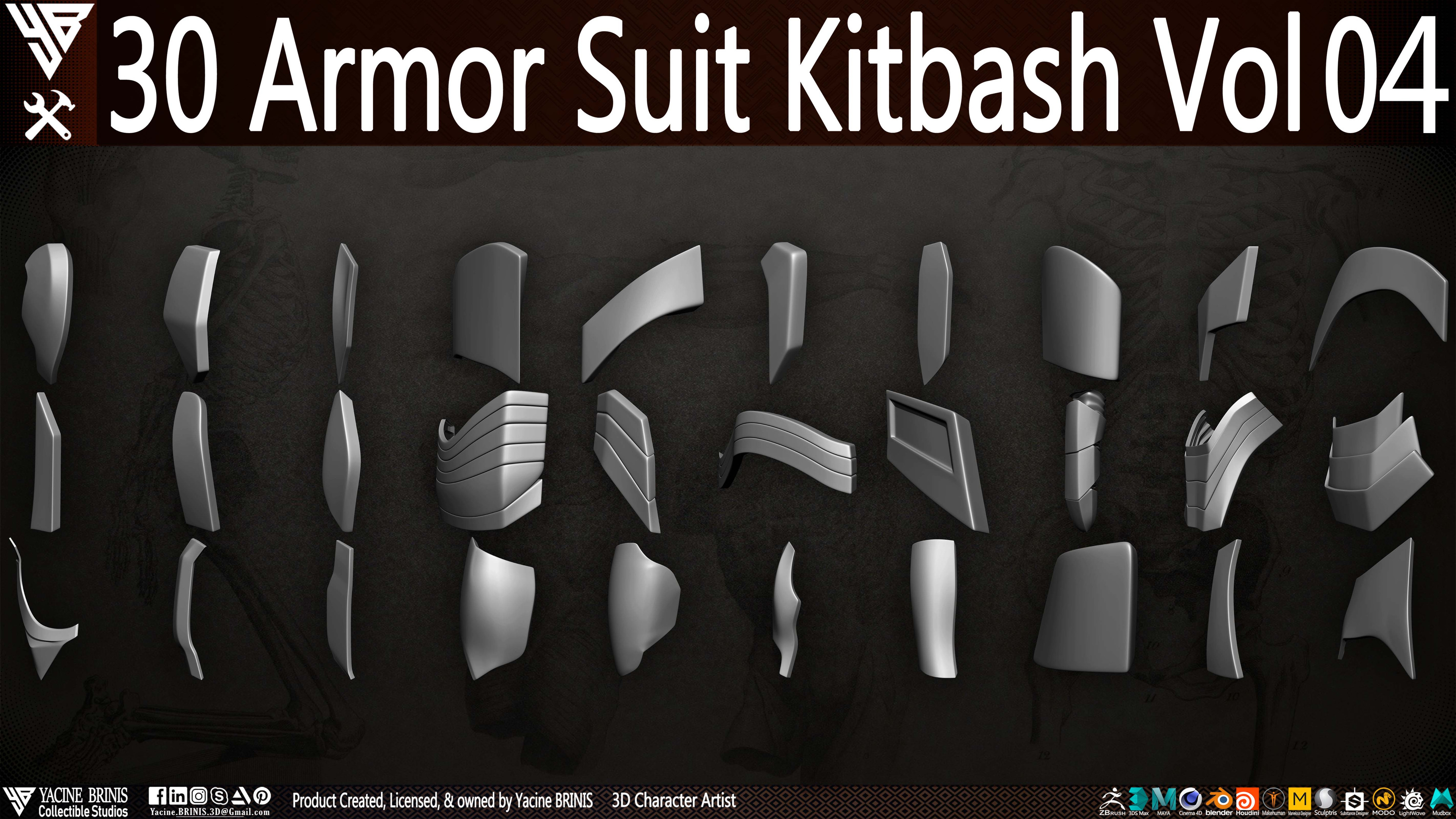 30 Armor Suit Kitbash By Yacine BRINIS Set 017