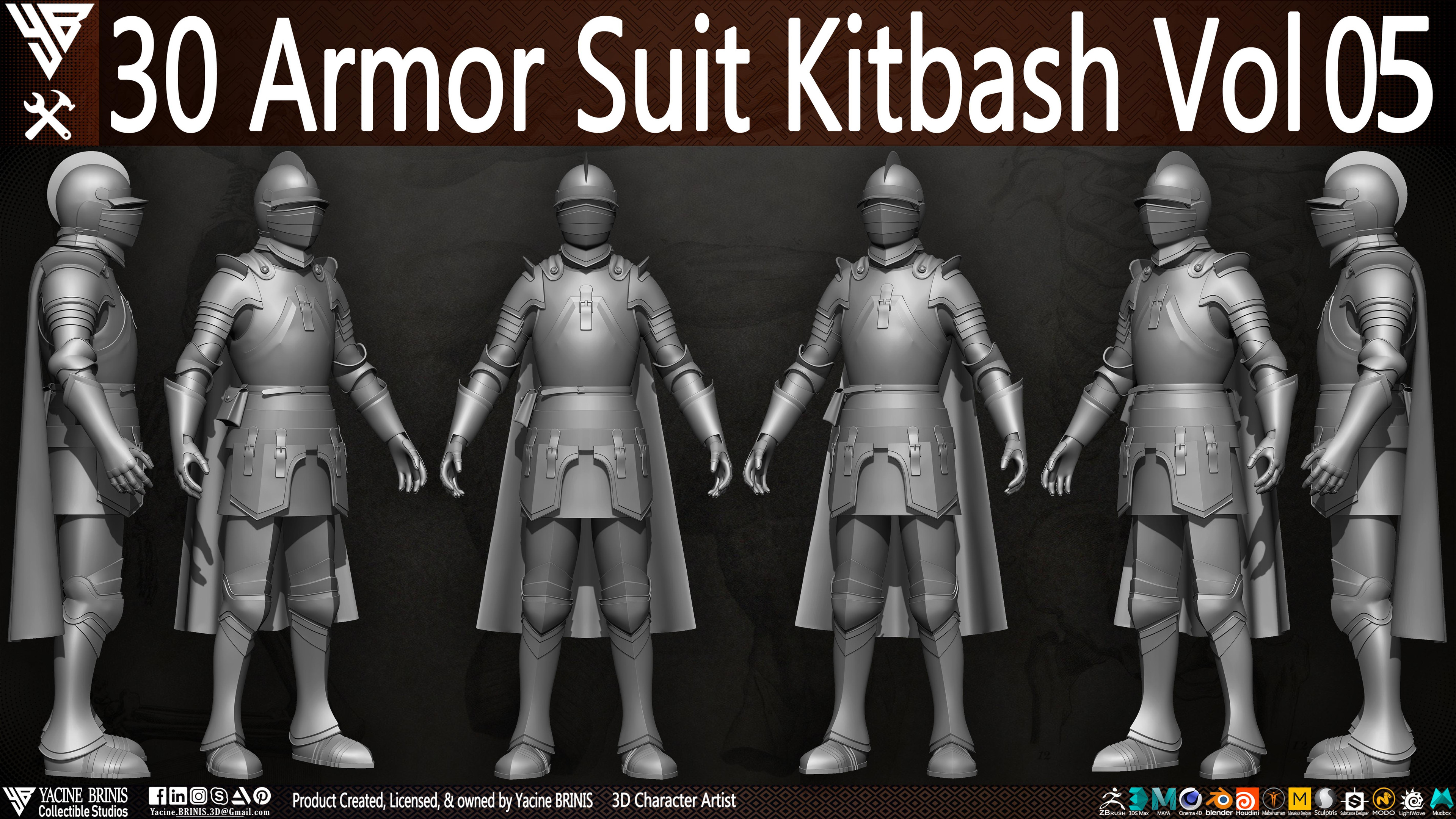 30 Armor Suit Kitbash By Yacine BRINIS Set 023
