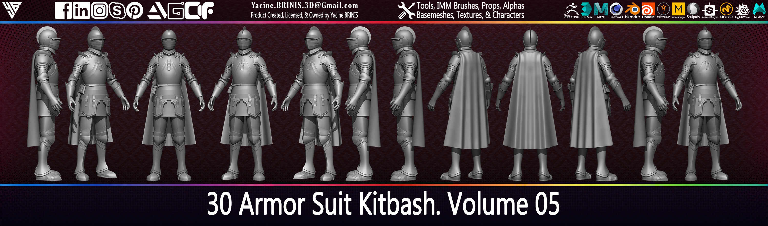 30 Armor Suit Kitbash By Yacine BRINIS Set 029