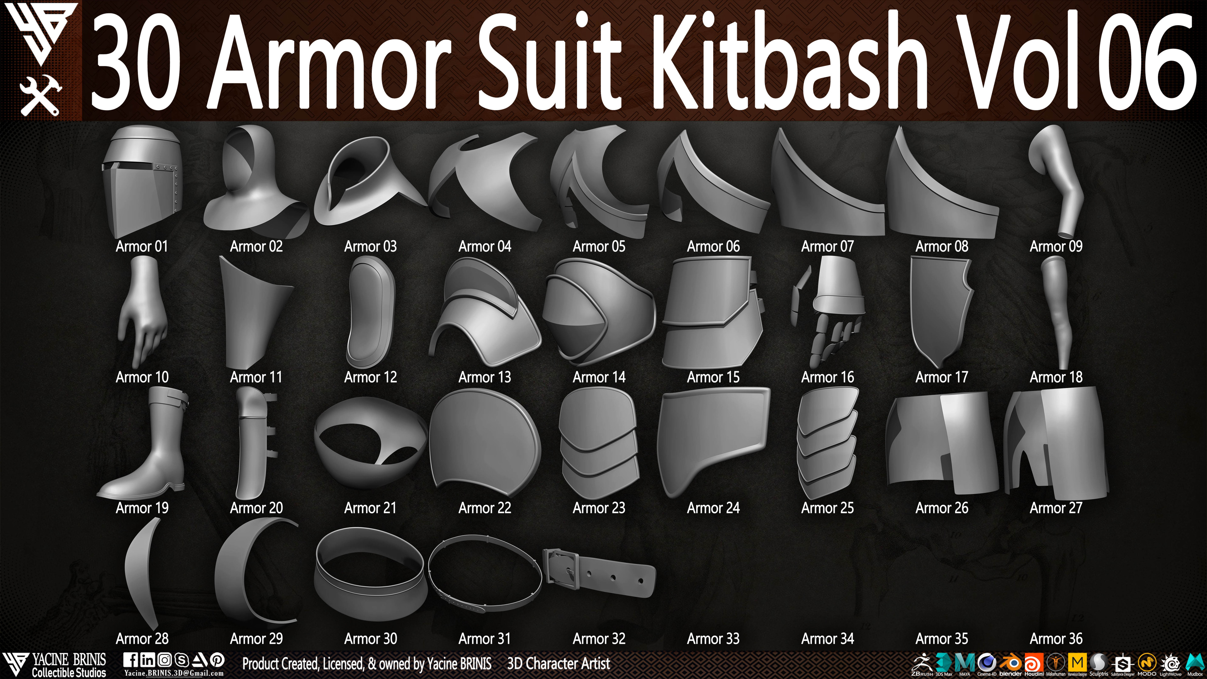 30 Armor Suit Kitbash By Yacine BRINIS Set 031