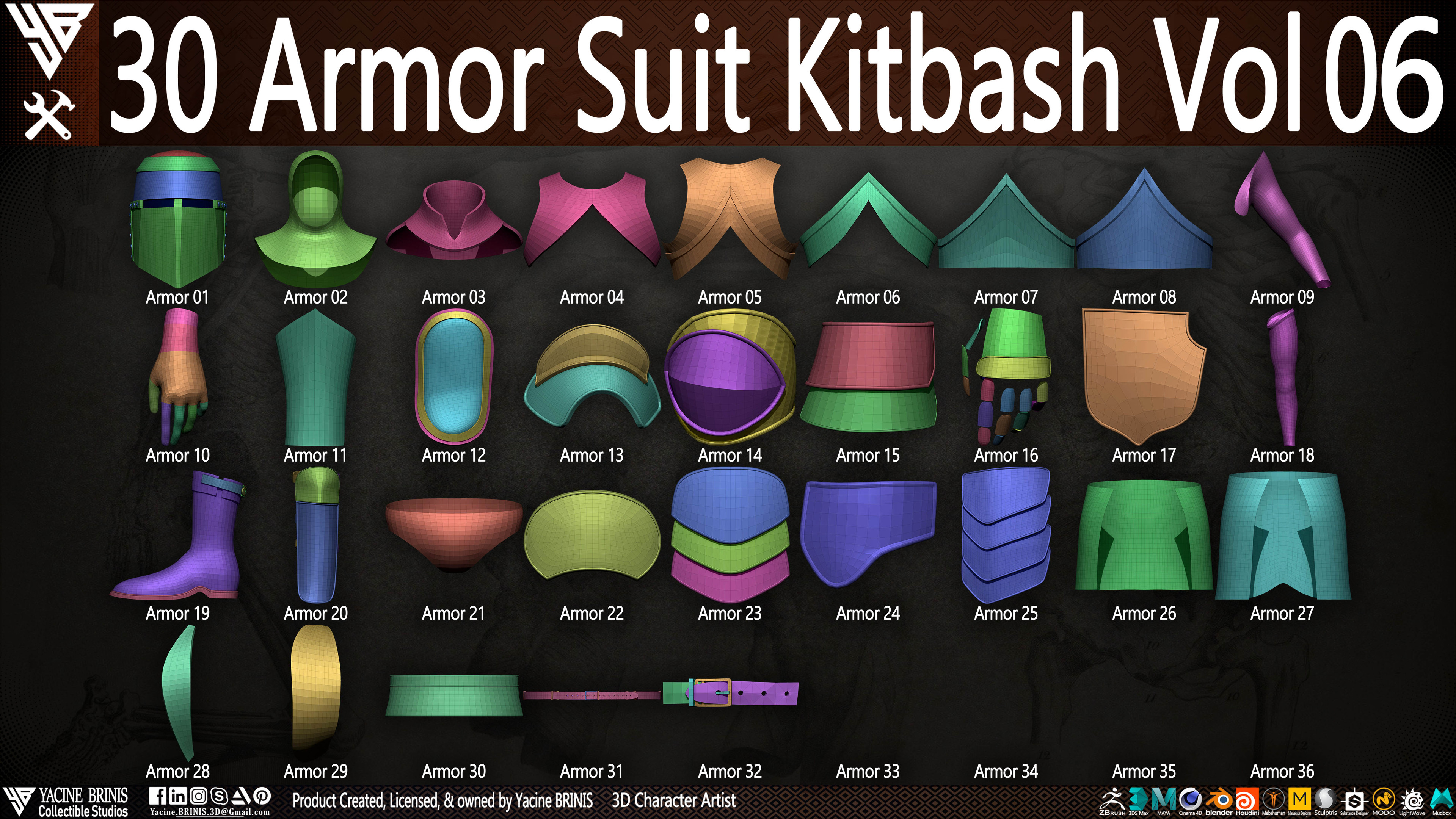 30 Armor Suit Kitbash By Yacine BRINIS Set 033