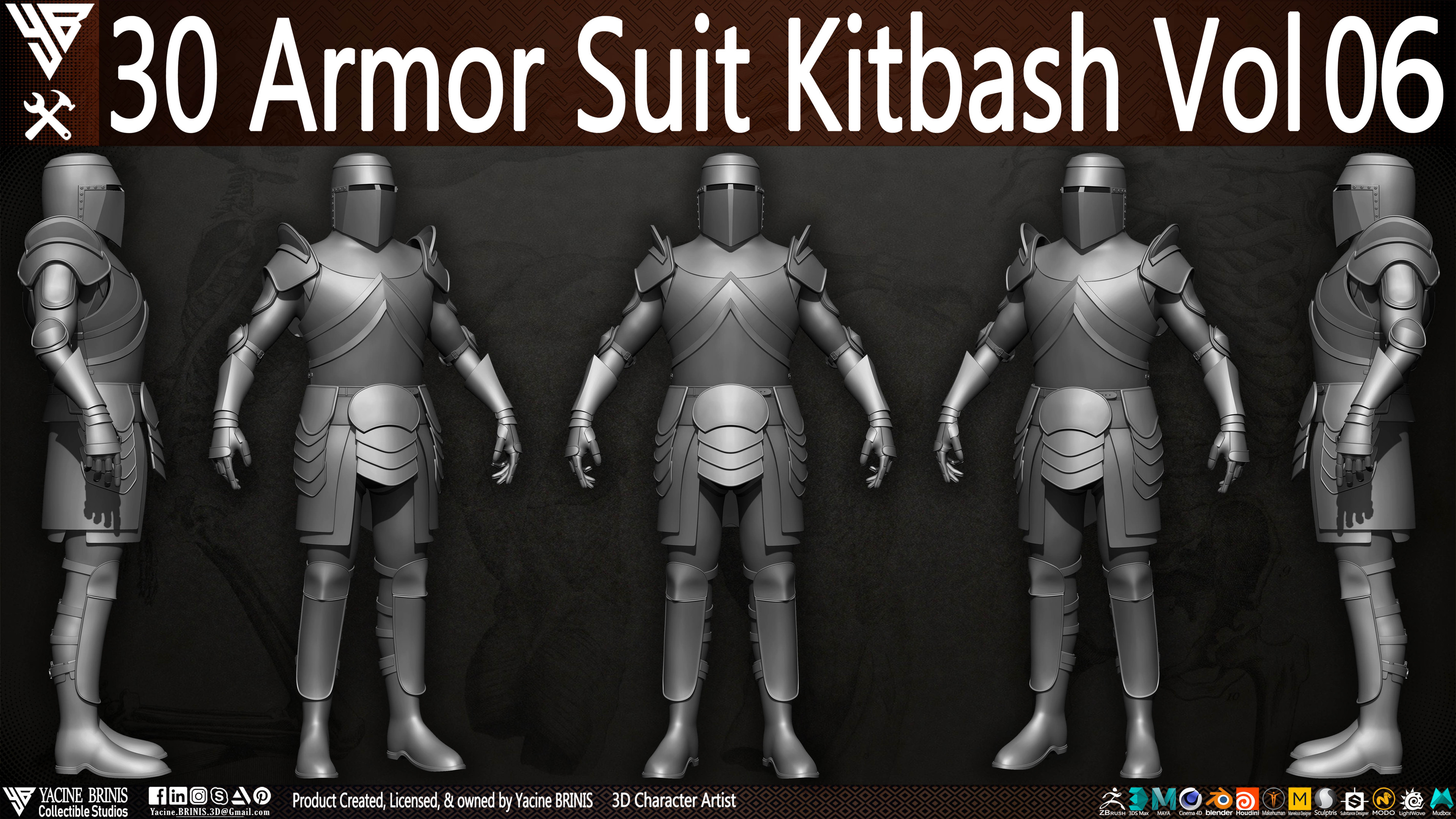 30 Armor Suit Kitbash By Yacine BRINIS Set 034