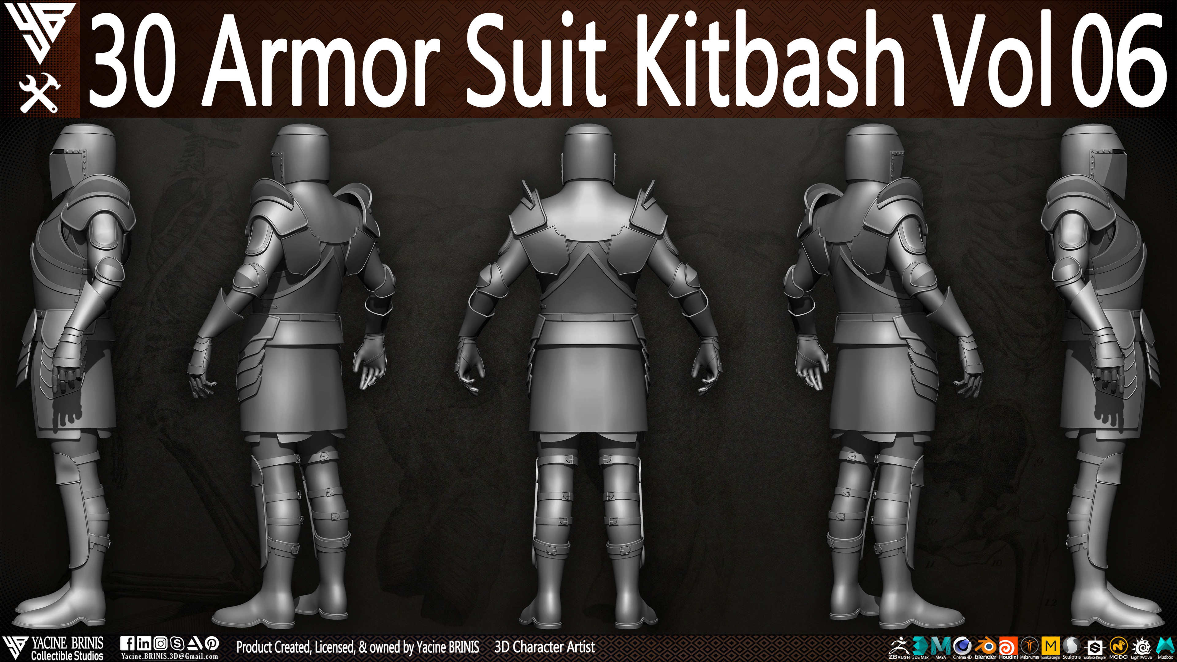 30 Armor Suit Kitbash By Yacine BRINIS Set 035