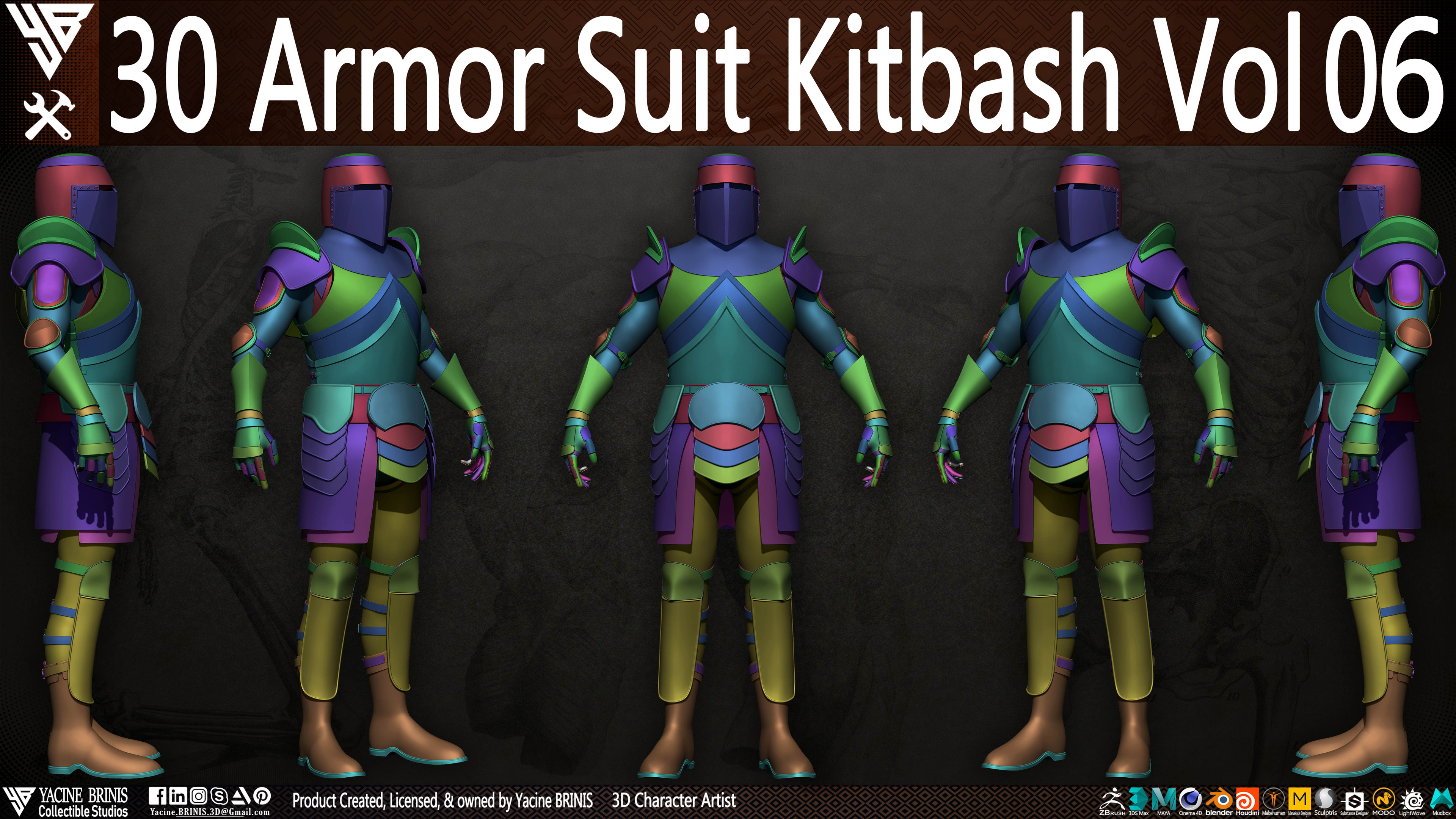 30 Armor Suit Kitbash By Yacine BRINIS Set 036