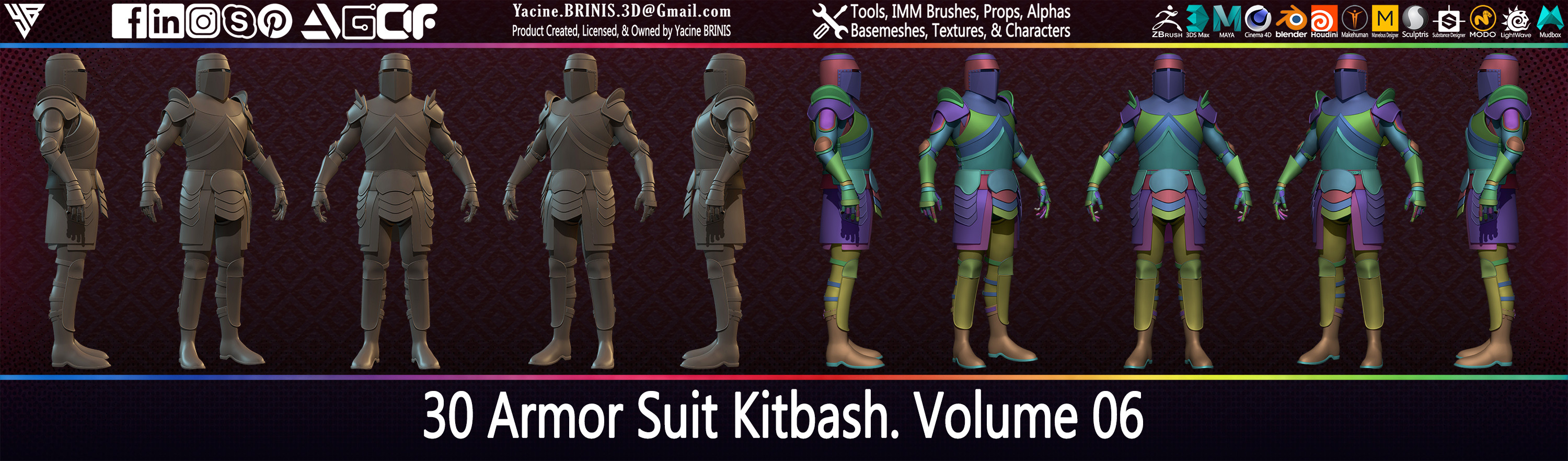 30 Armor Suit Kitbash By Yacine BRINIS Set 042