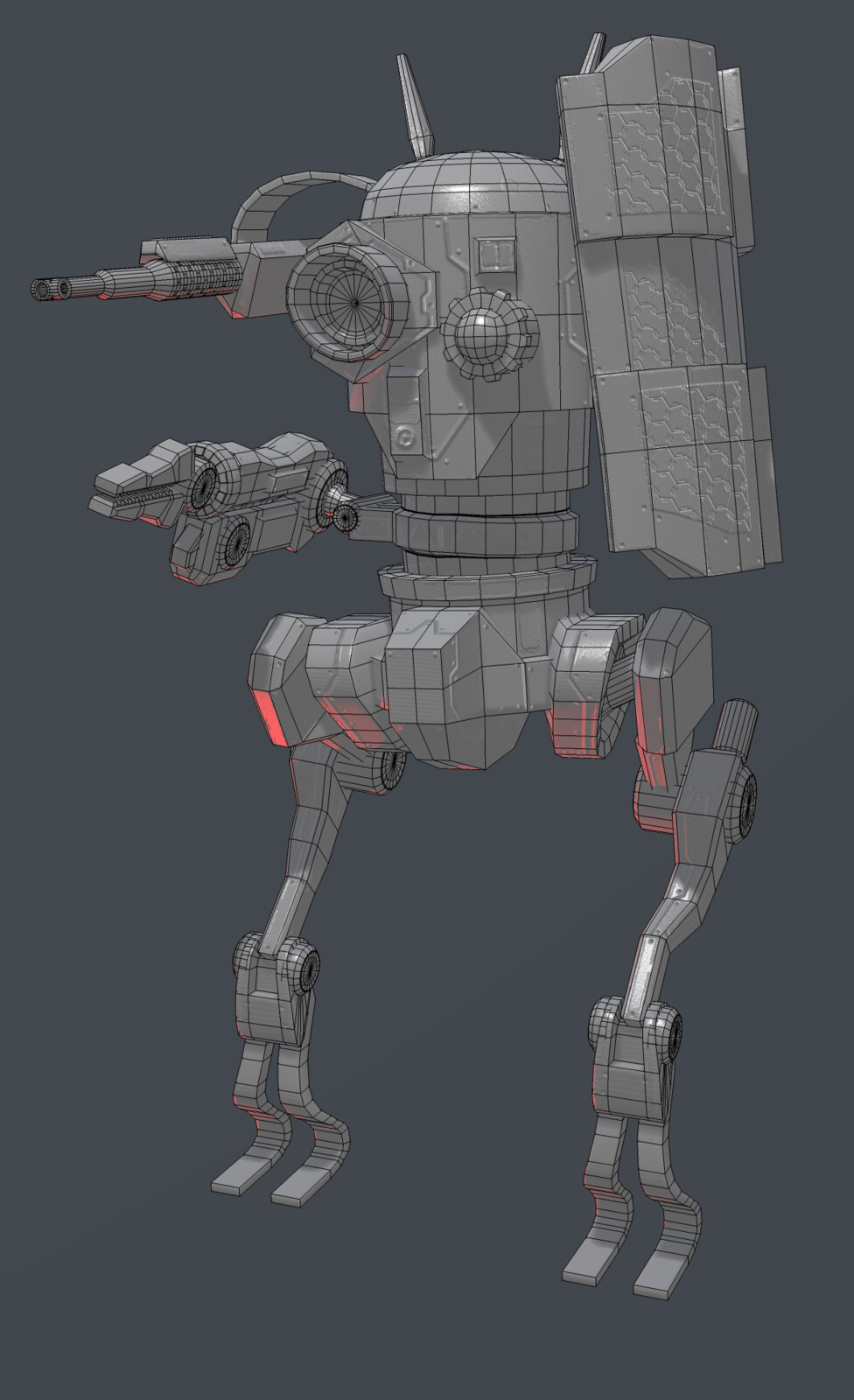The low poly wireframe. 