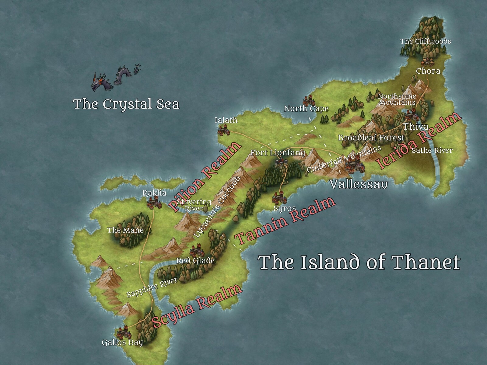 My notes from the author included this very helpful mockup he created in a map maker programme. I was able to save a lot of time by using it as my starting reference for Thanet's dimensions and geography. 