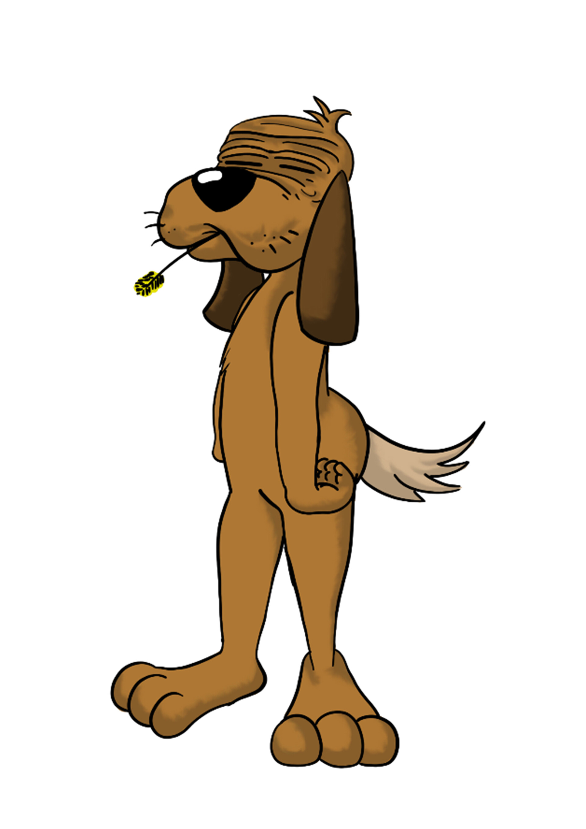 frazzled cartoon dog
