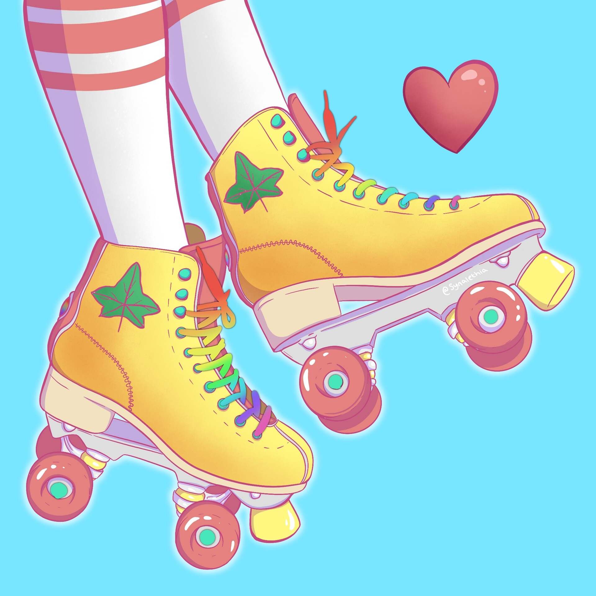 Artstation yellow ivy roller skates