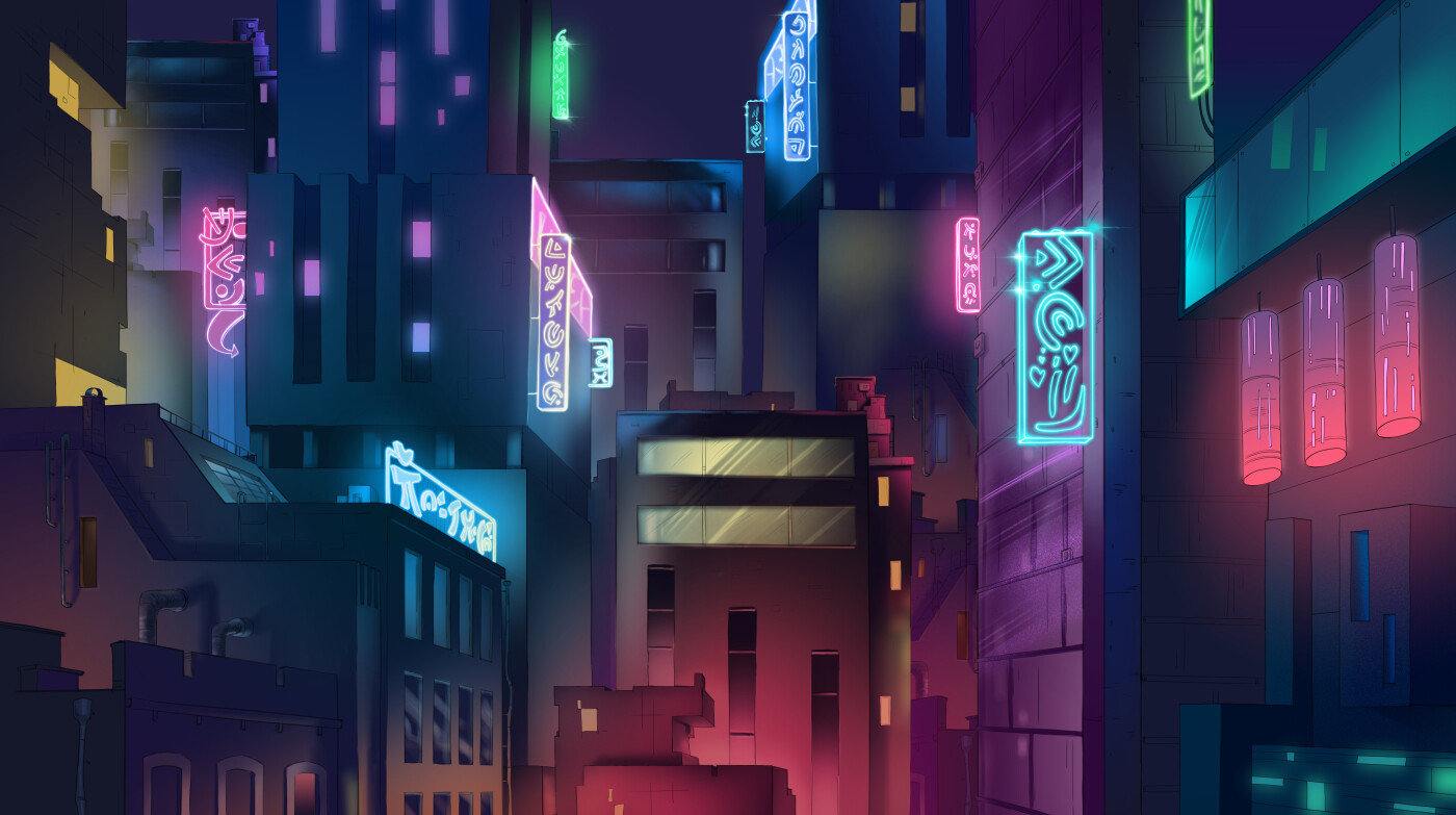 ArtStation - Sci-fi city location colored backgrounds for 